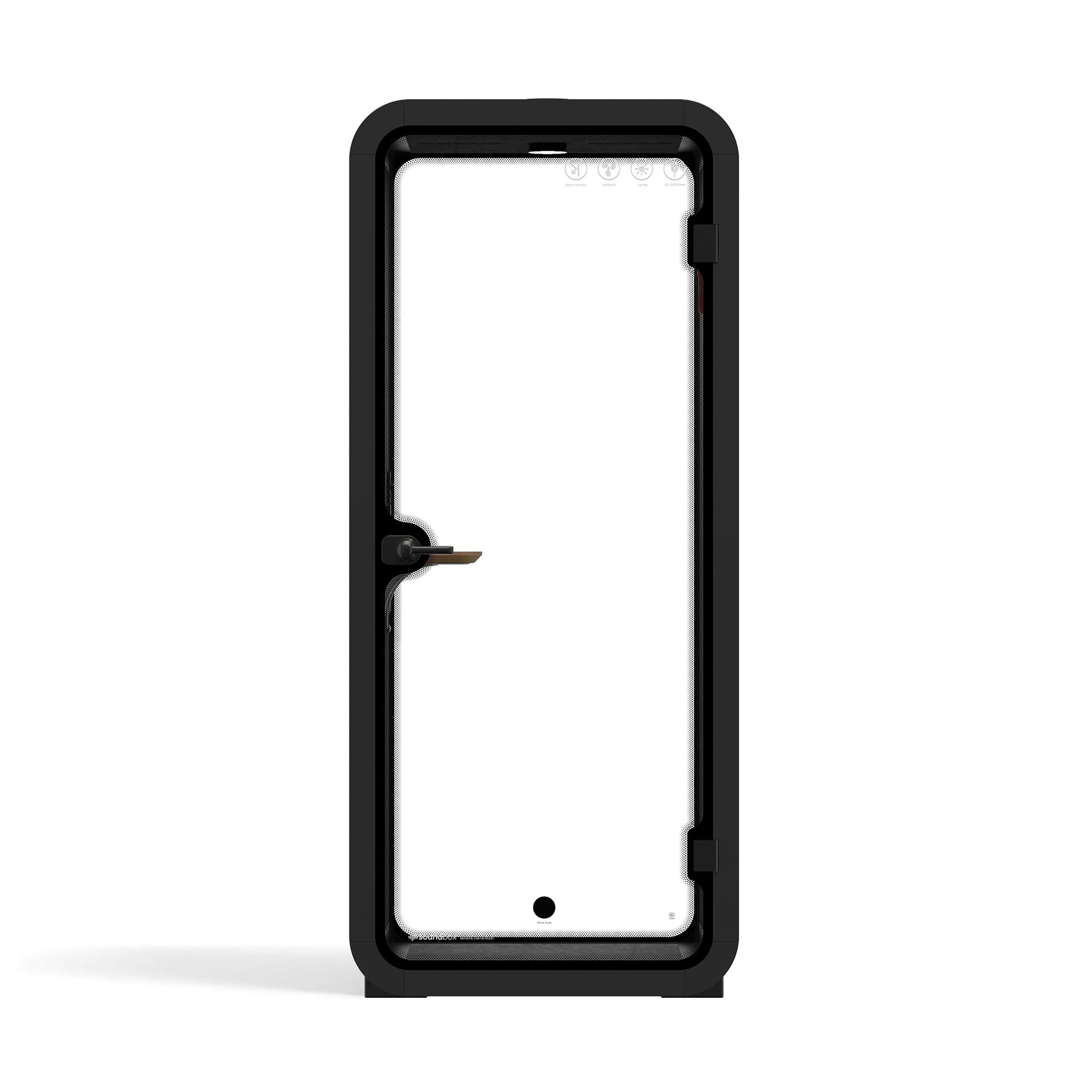 Büro Pod Quell AkustikCharcoal / Dark Grey / No Furniture | Upgraded Device Shelf