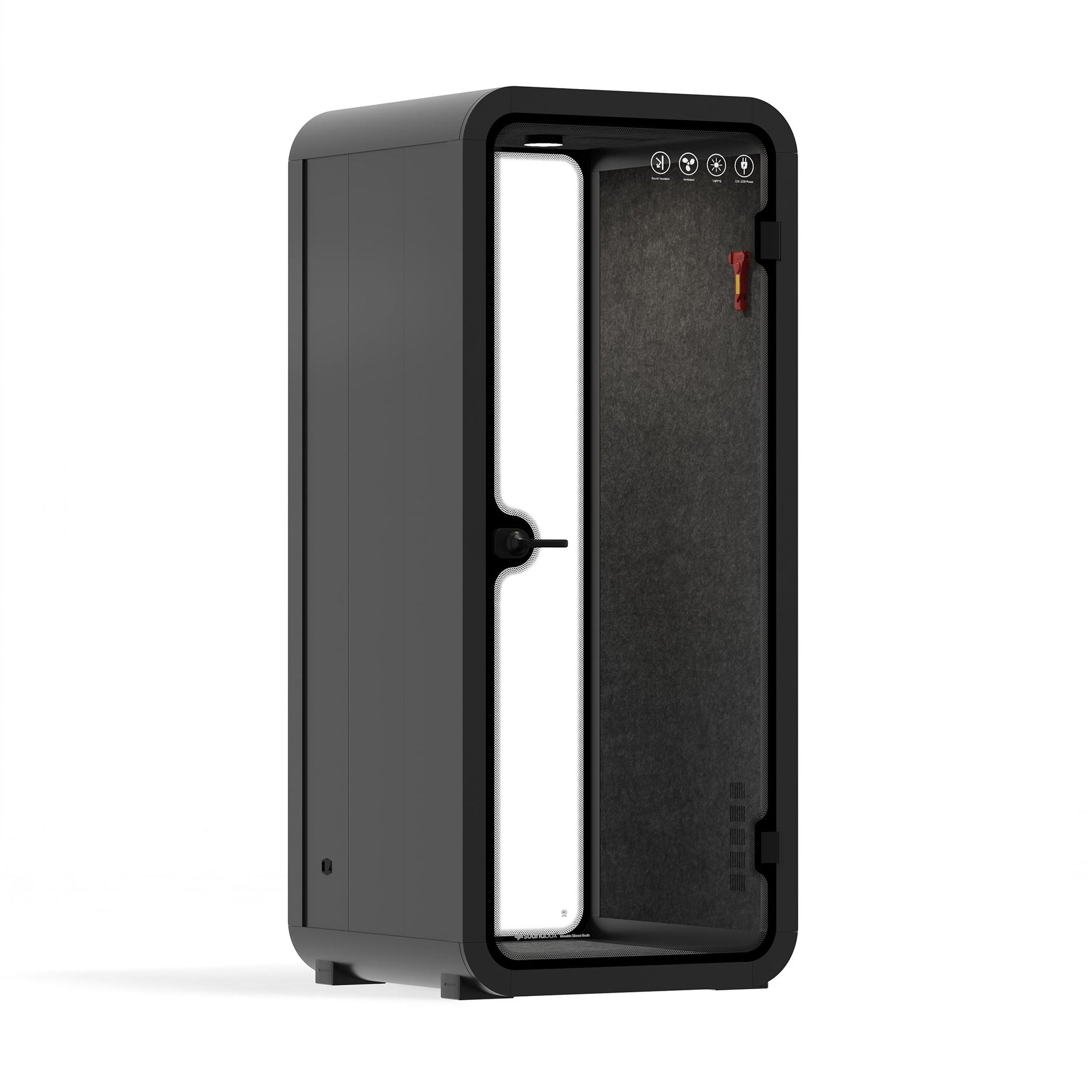 Büro Pod Quell AkustikCharcoal / Dark Grey / No Furniture | Upgraded Device Shelf