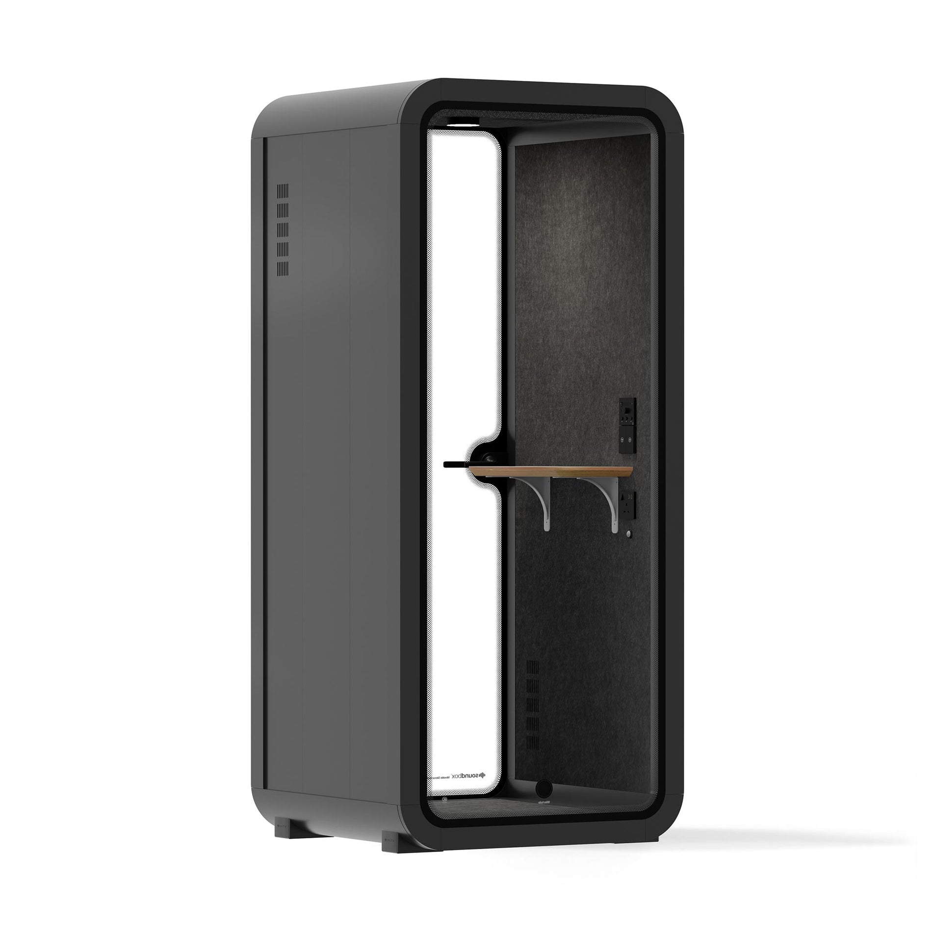 Büro Pod Quell AkustikCharcoal / Dark Grey / No Furniture | Upgraded Device Shelf