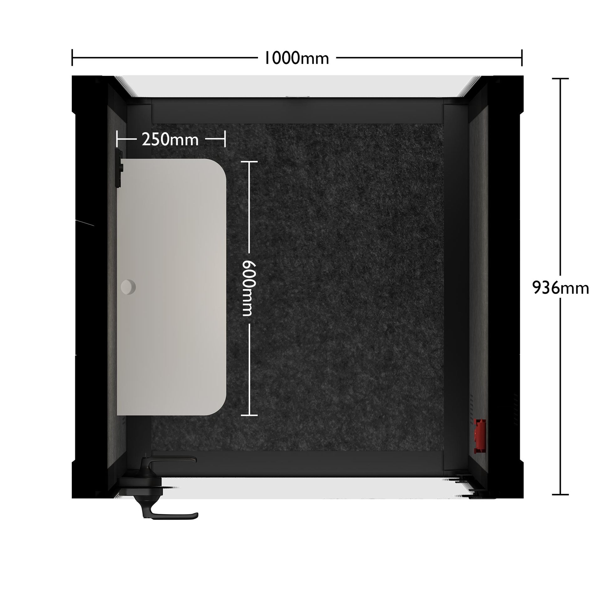 Büro Pod Quell AkustikCharcoal / Dark Grey / No Furniture | Upgraded Device Shelf