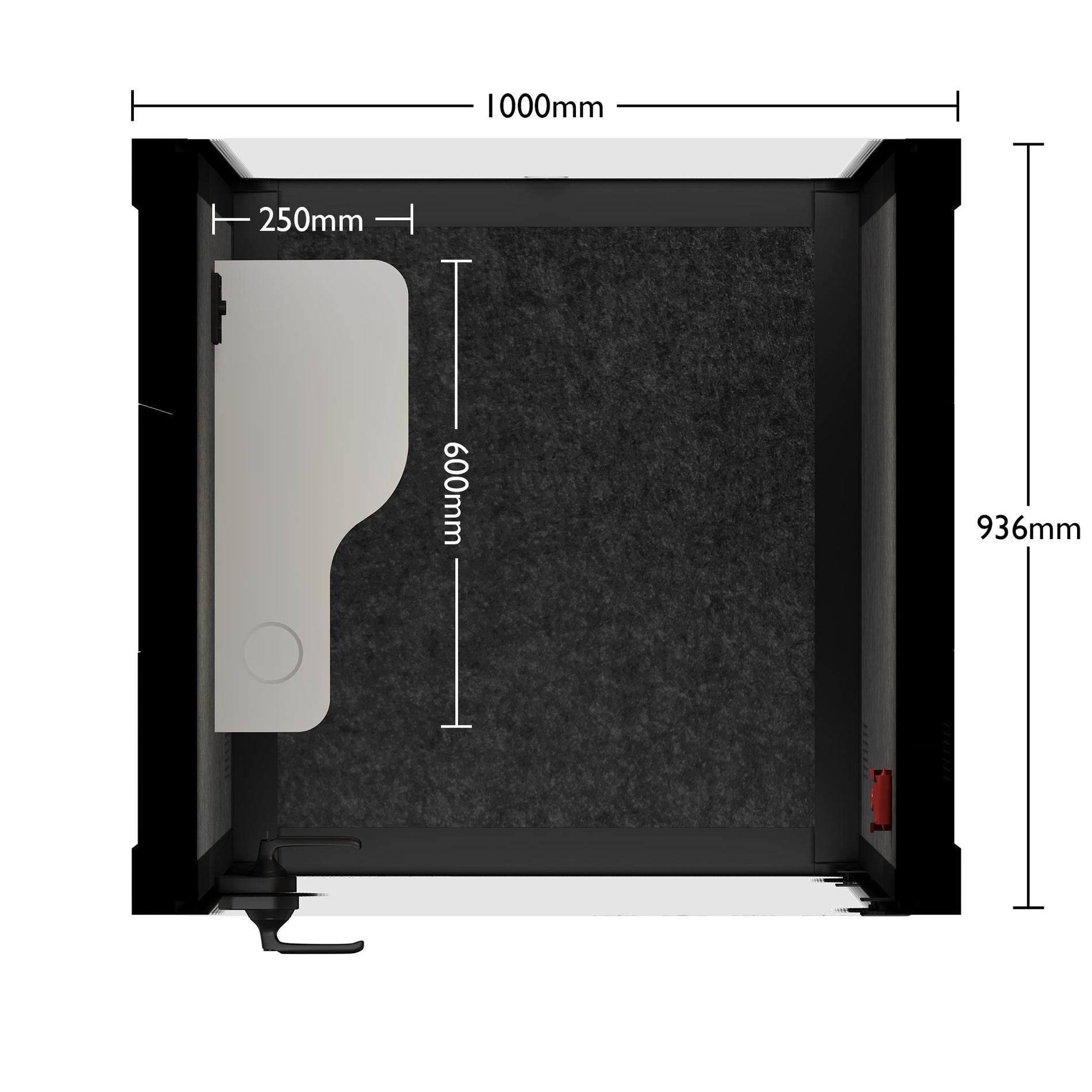 Büro Pod Quell AkustikCharcoal / Dark Grey / No Furniture