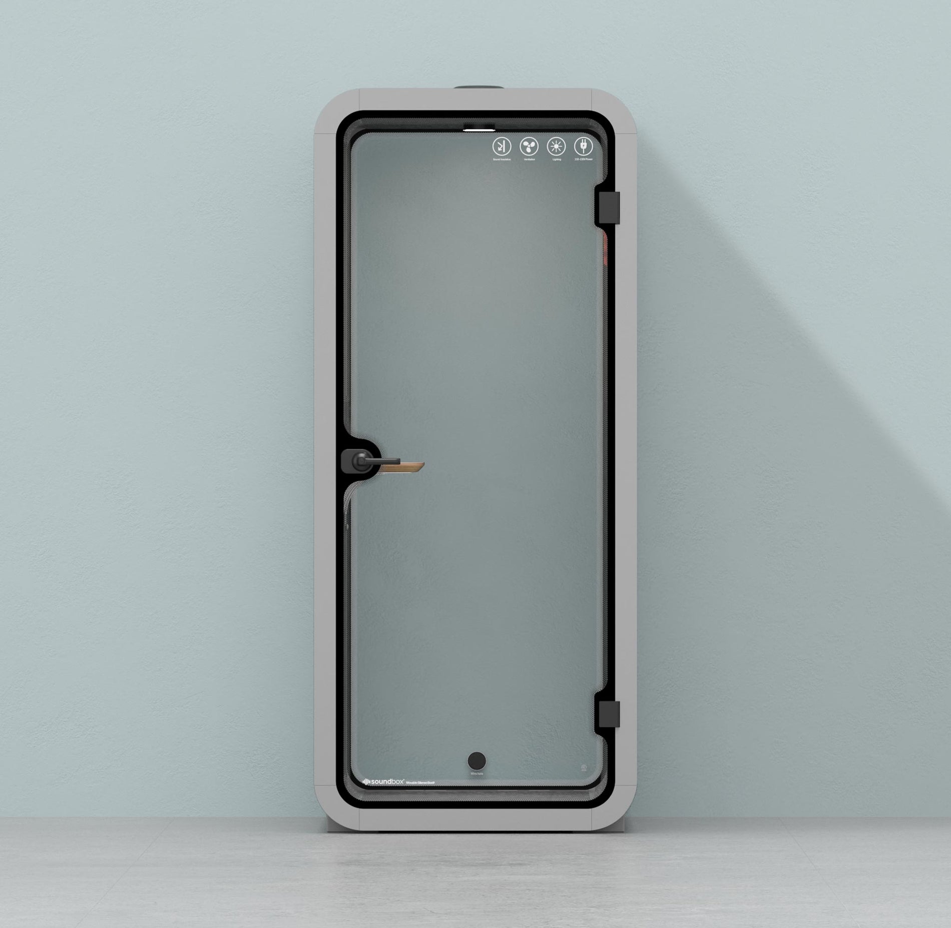 Büro Pod Quell AkustikLight Grey / Dark Grey / No Furniture | Upgraded Device Shelf