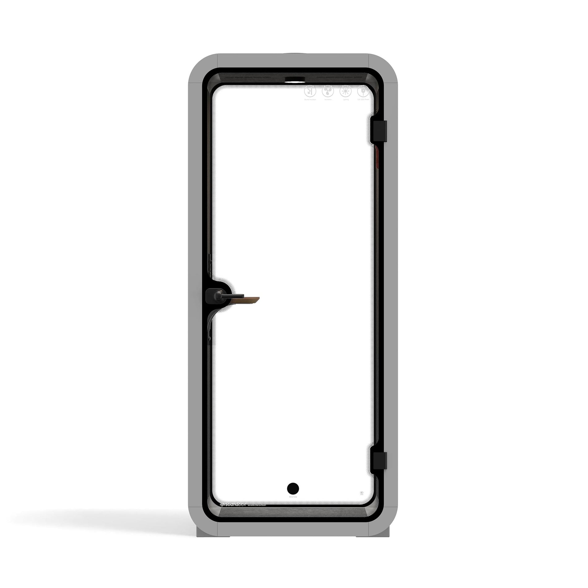 Büro Pod Quell AkustikLight Grey / Dark Grey / No Furniture | Upgraded Device Shelf