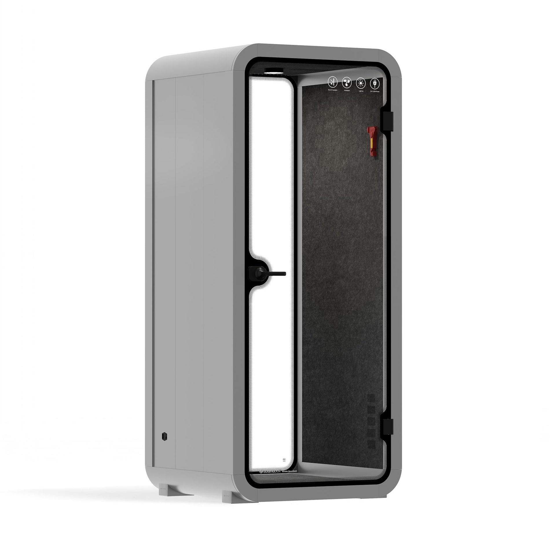 Büro Pod Quell AkustikLight Grey / Dark Grey / No Furniture | Upgraded Device Shelf