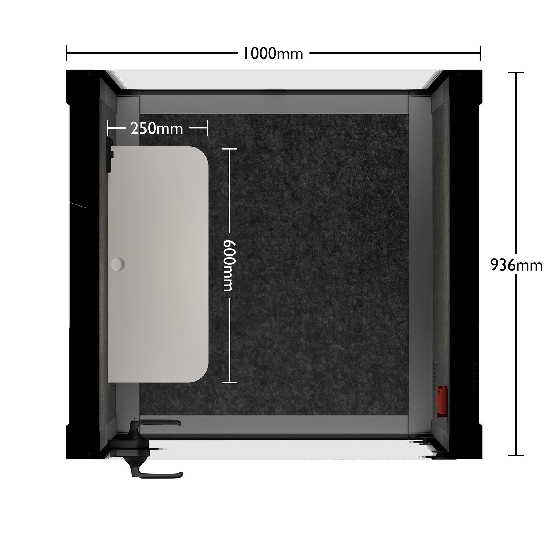 Büro Pod Quell AkustikLight Grey / Dark Grey / No Furniture | Upgraded Device Shelf