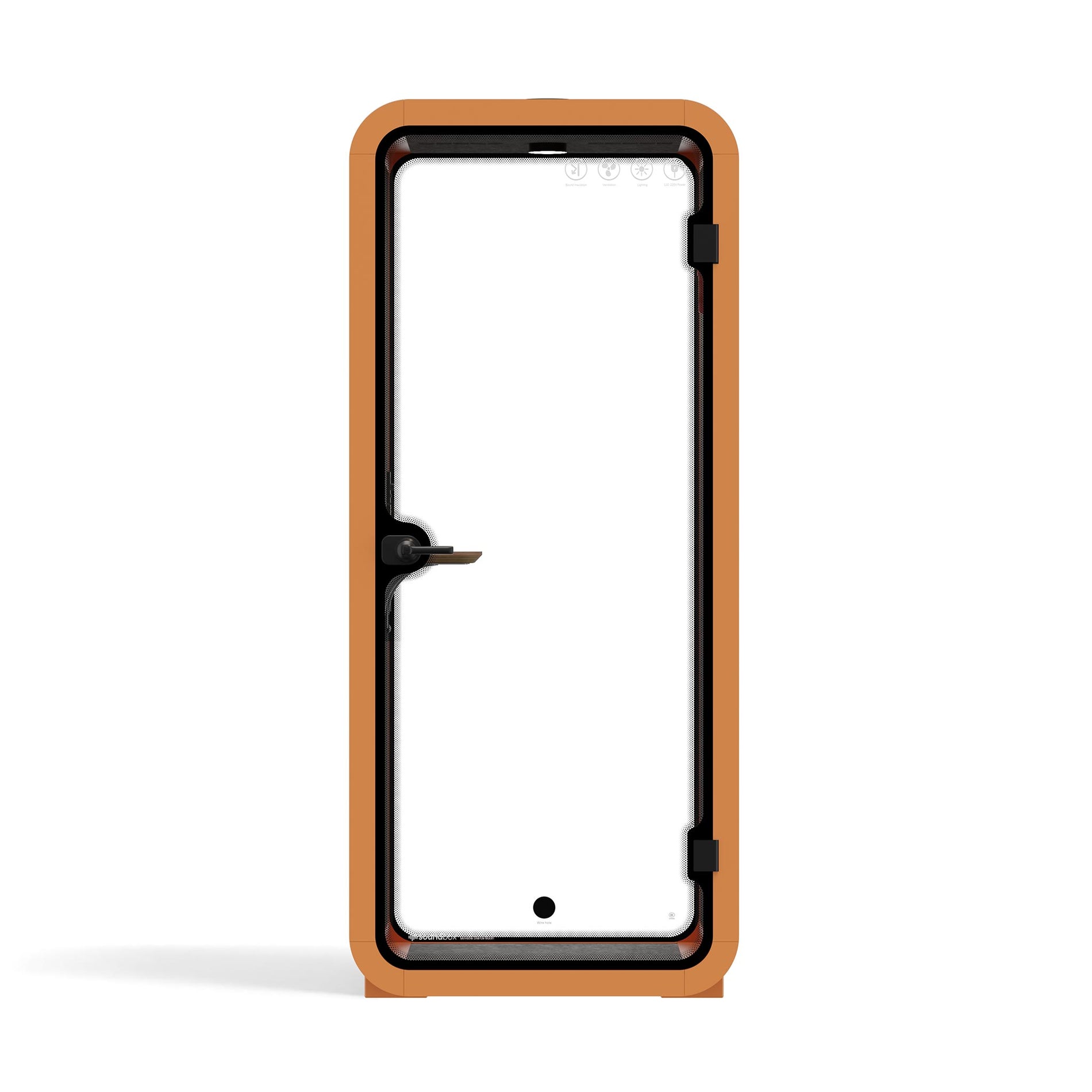 Büro Pod Quell AkustikOrange / Dark Grey / No Furniture | Upgraded Device Shelf