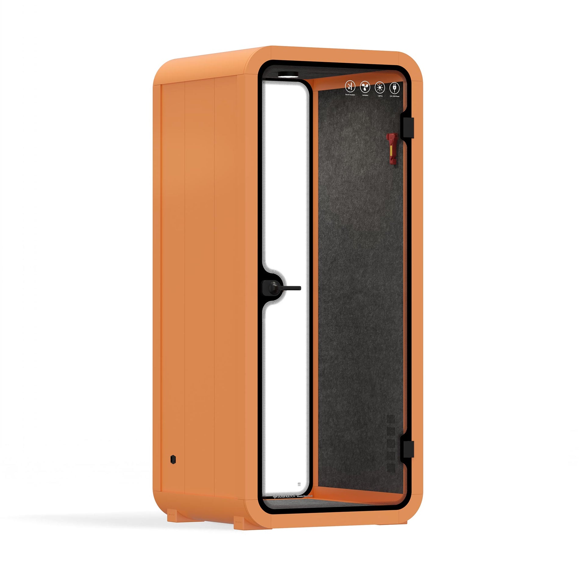 Büro Pod Quell AkustikOrange / Dark Grey / No Furniture | Upgraded Device Shelf