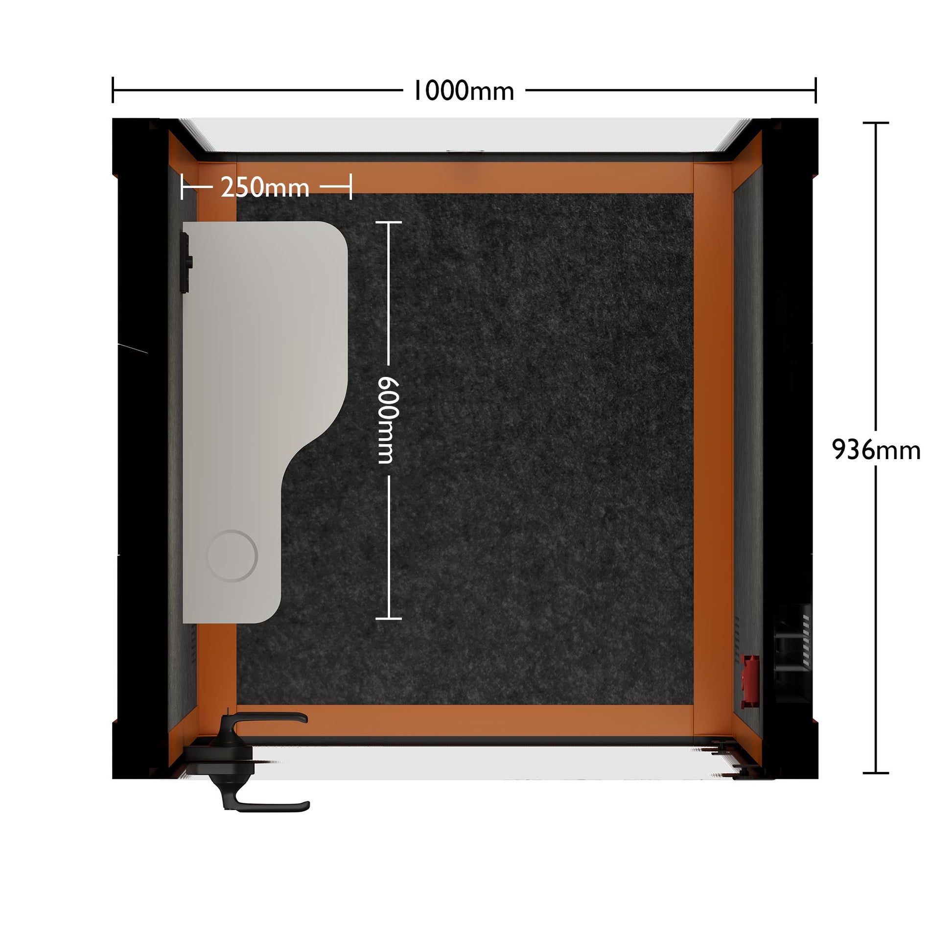 Büro Pod Quell AkustikOrange / Dark Grey / No Furniture