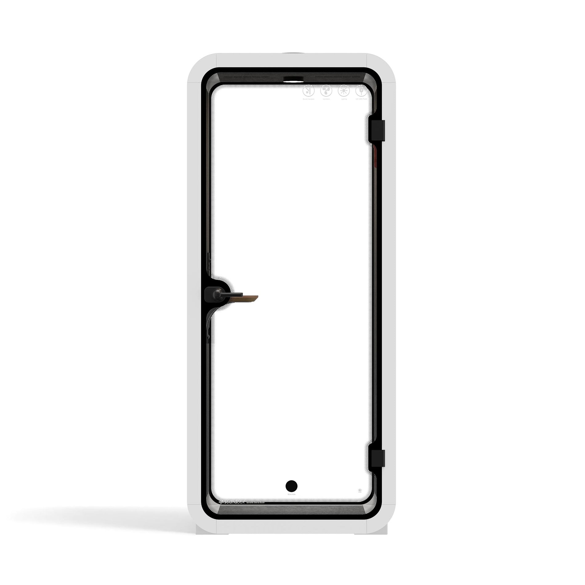 Büro Pod Quell AkustikWhite / Dark Grey / No Furniture | Upgraded Device Shelf