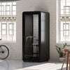 Quell Acoustic Soundproof Plus pod in charcoal, modern office room and workspace