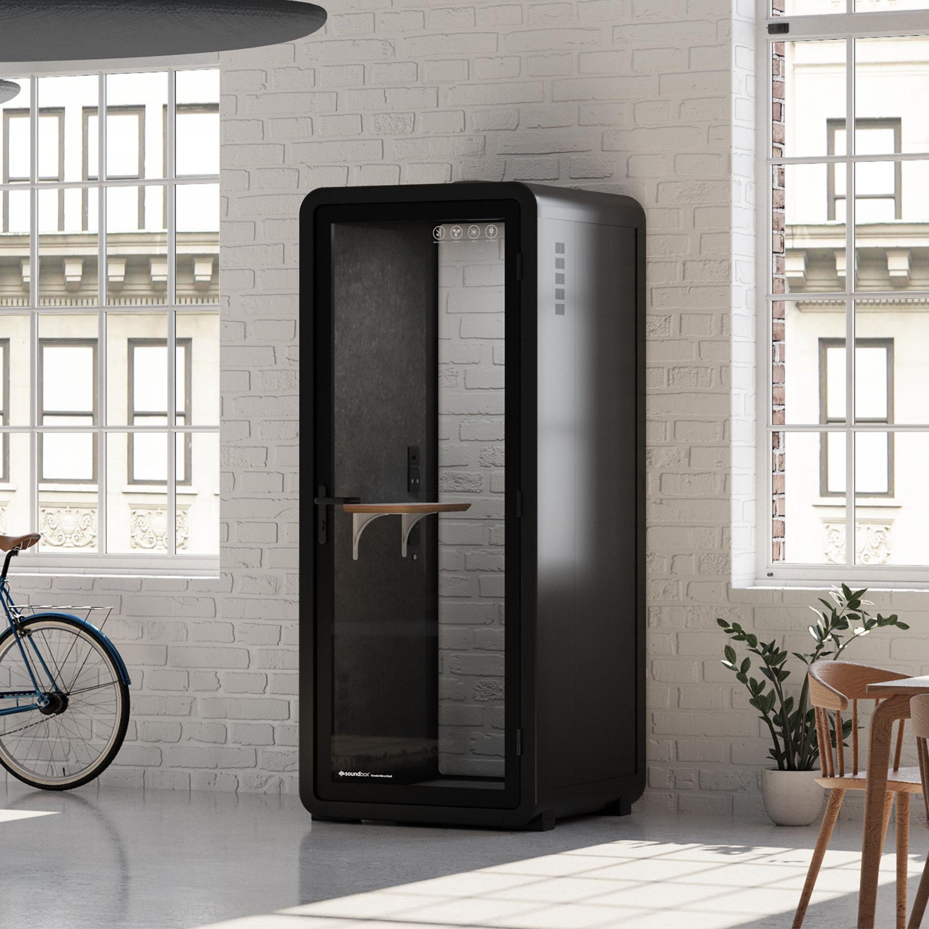 Office Pod Quell+ AcousticCharcoal / No Furniture / Dark Grey