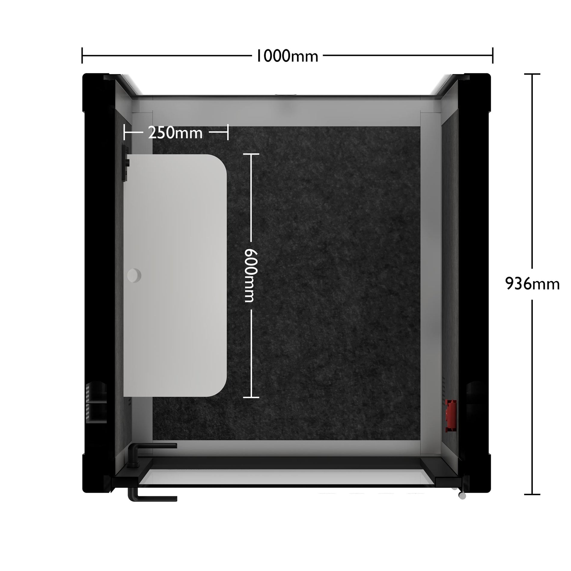 Office Pod Quell+ AcousticCharcoal / No Furniture / Dark Grey