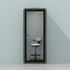 Quell Acoustic Plus Soundproof pod in green, light blue background, light office workspace