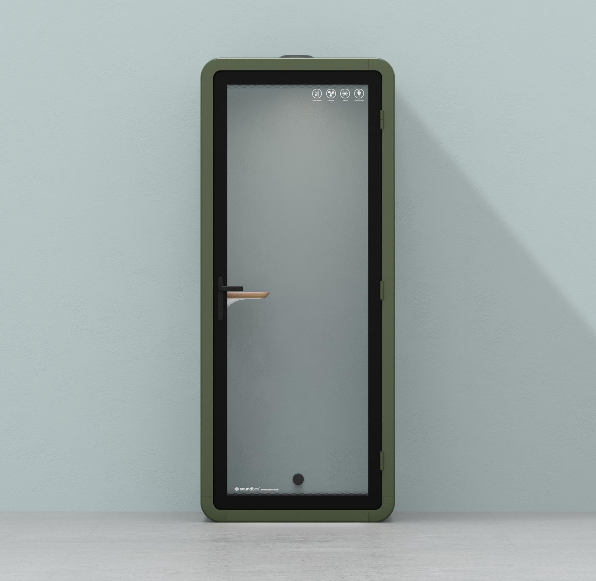 Office Pod Quell+ AcousticGreen / No Furniture / Dark Grey