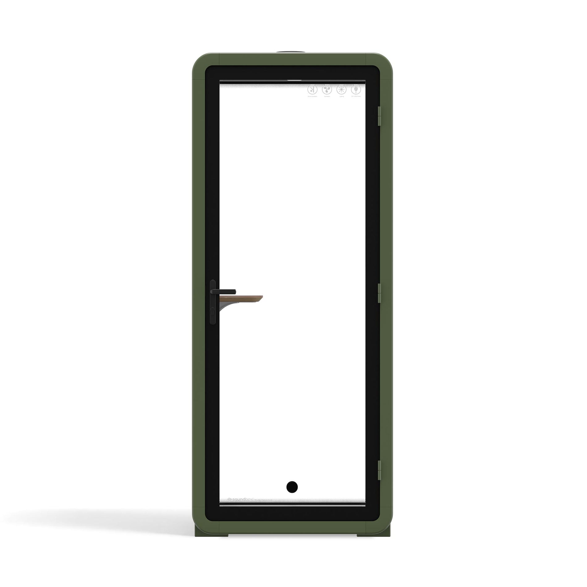 Office Pod Quell+ AcousticGreen / No Furniture / Dark Grey