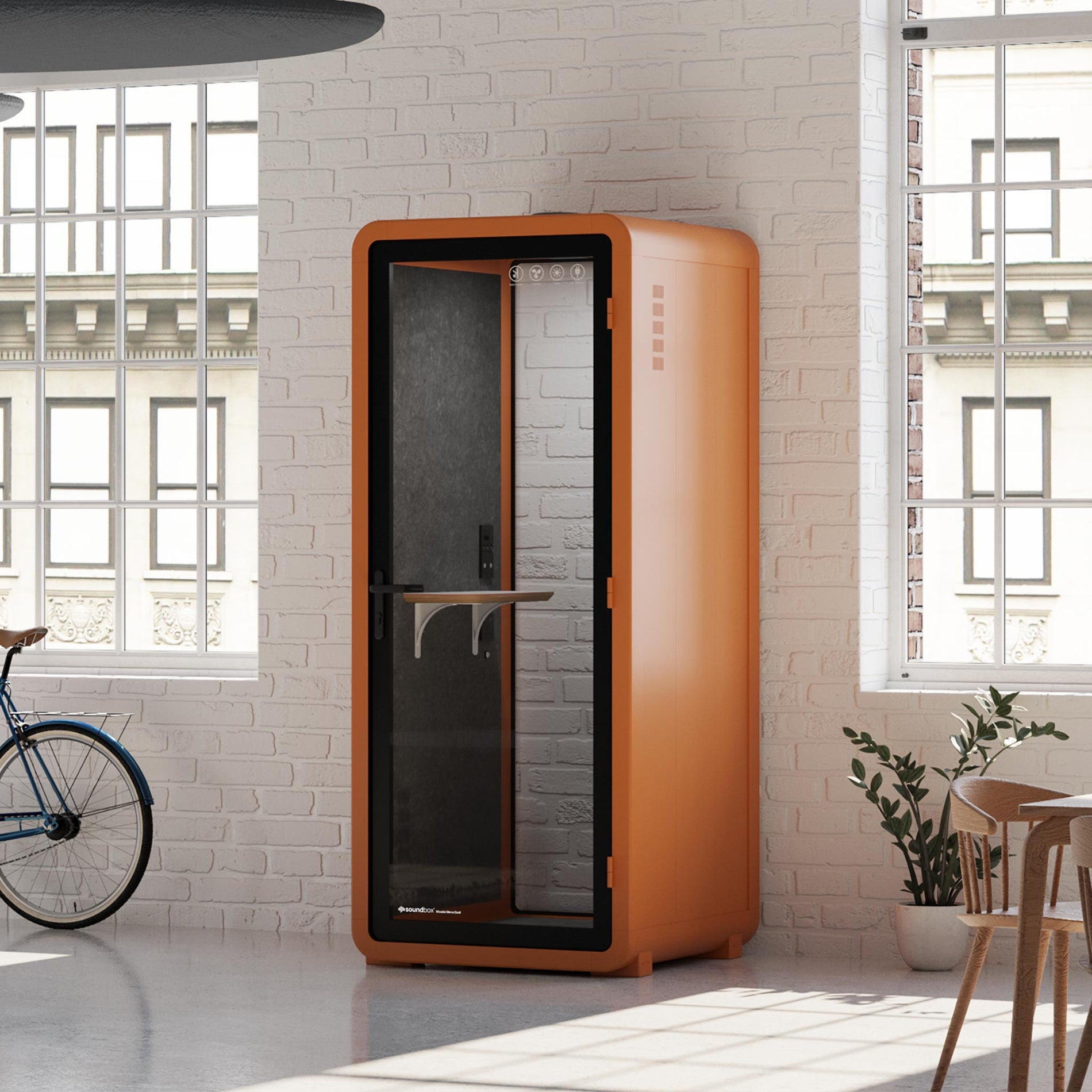 Office Pod Quell+ AcousticOrange / No Furniture / Dark Grey