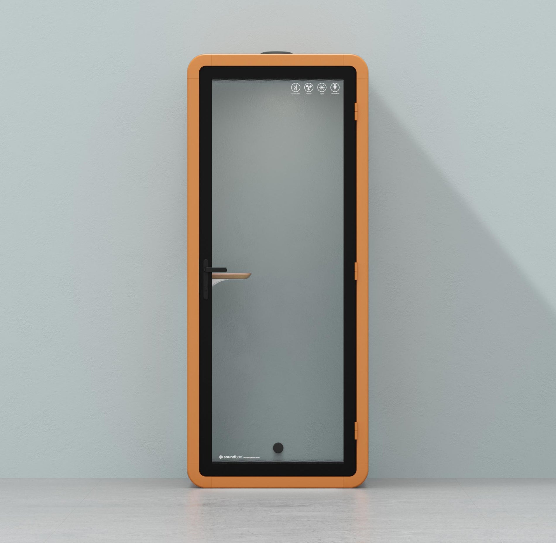Office Pod Quell+ AcousticOrange / No Furniture / Dark Grey