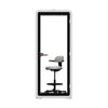 Quell Acoustic Plus Soundproof pod in white, office pod with device shelf, front facing product preview