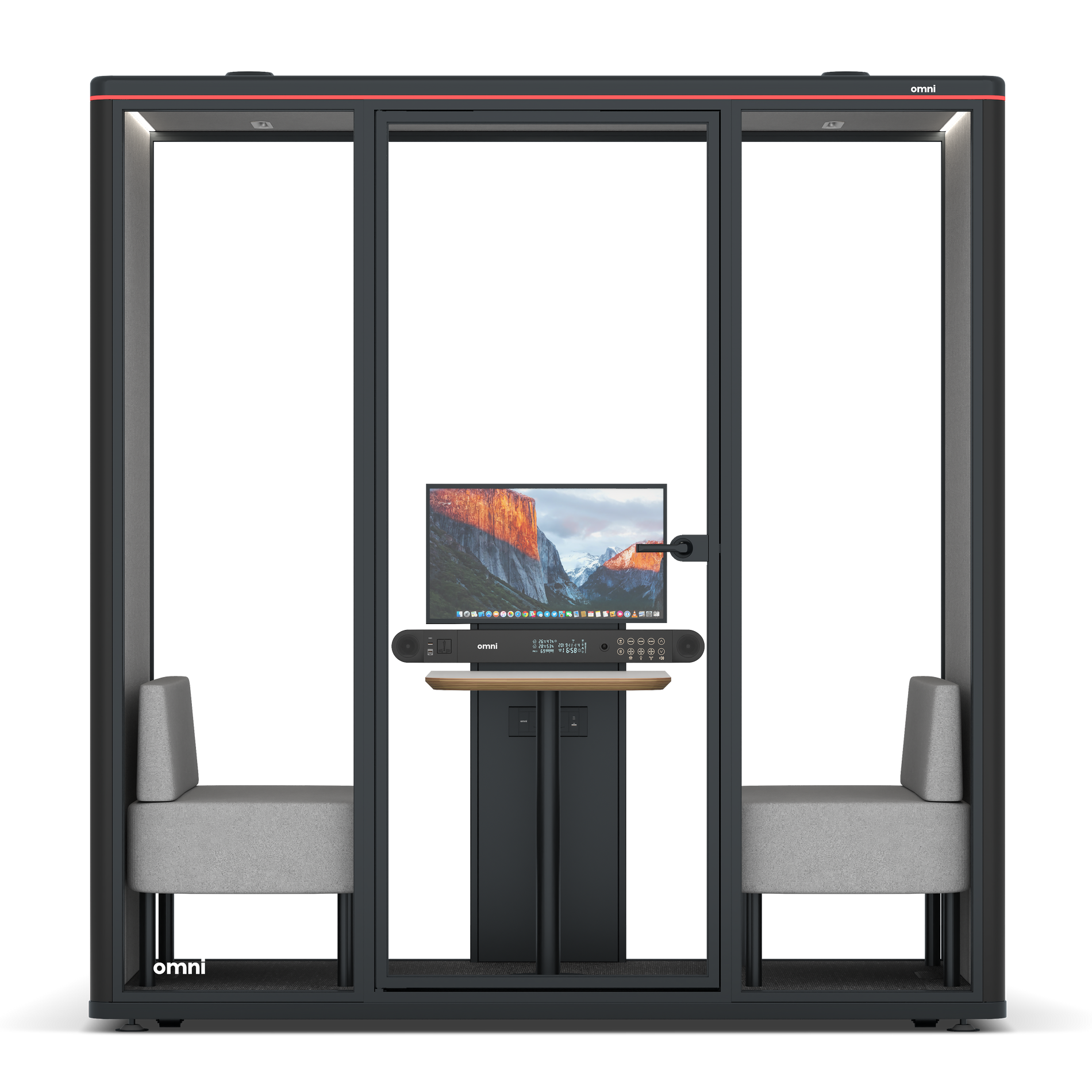 Omni DemiTable (+ Monitor Stand) / RAL Black / Grey Corrugated