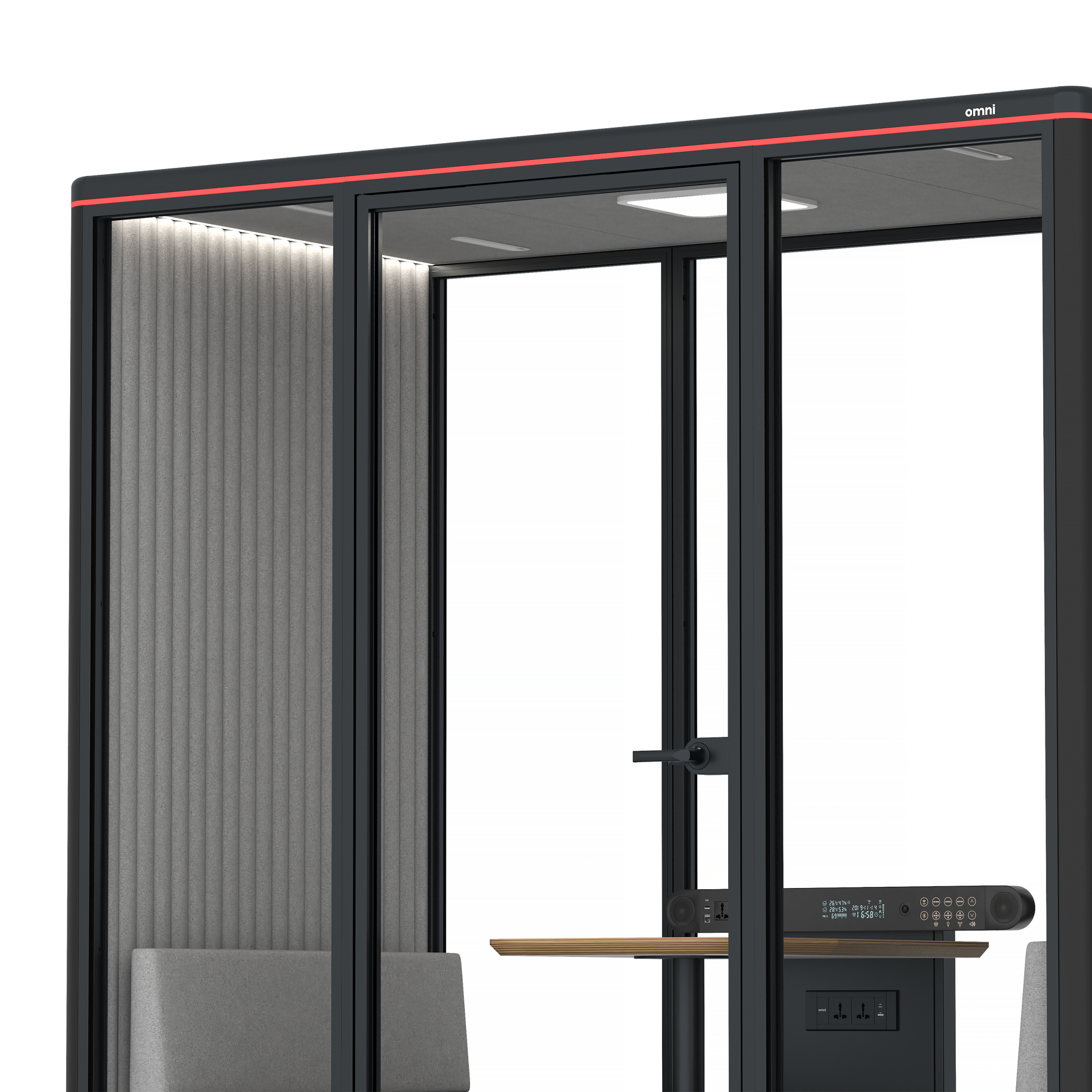 Omni DemiTable / RAL Black / Grey Corrugated