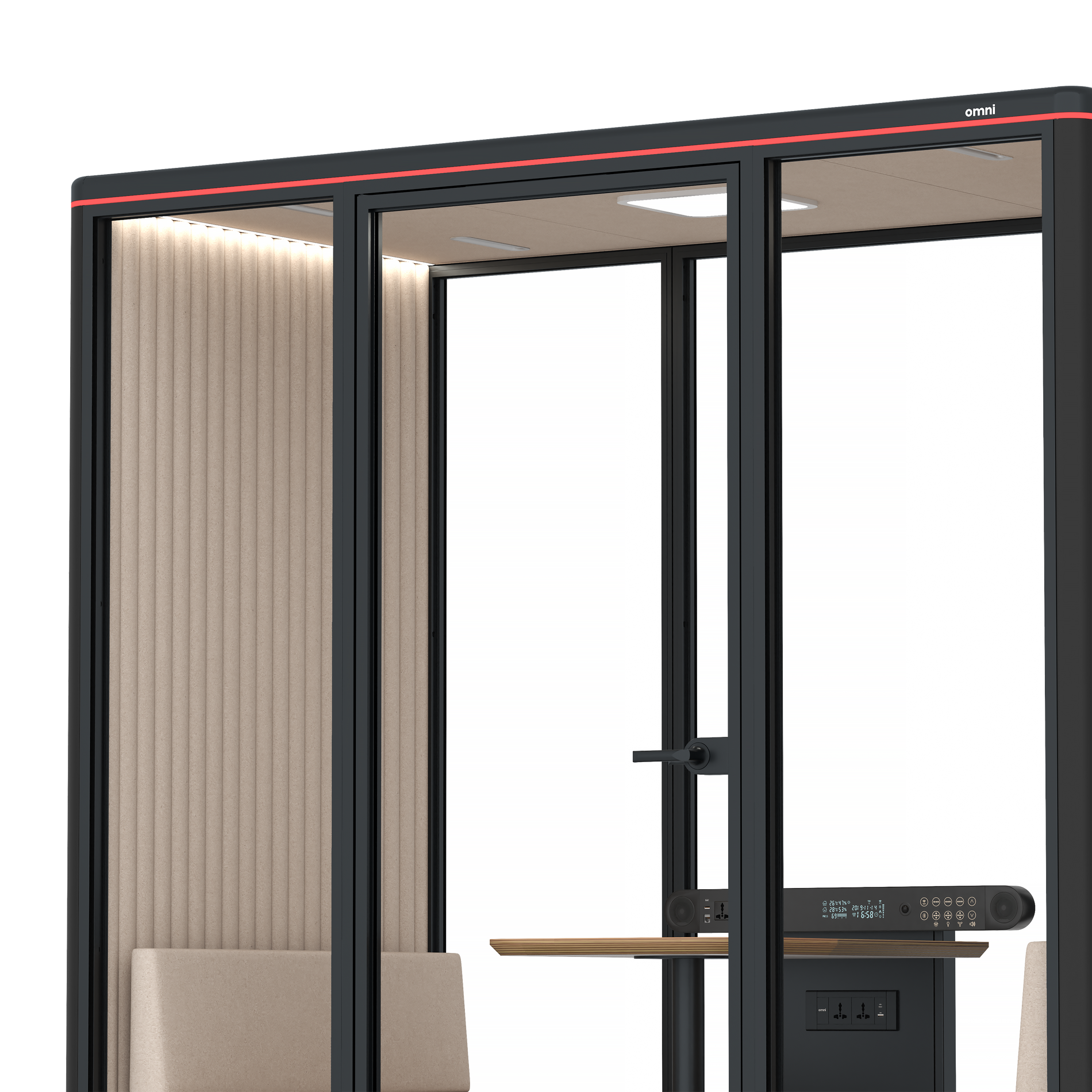 Omni DemiTable / RAL Black / Beige Corrugated