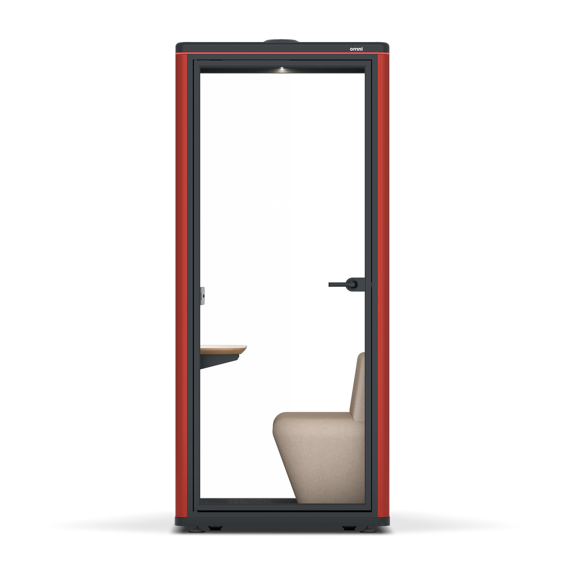 Omni OneCompact Sit-down / RAL Tomato Red / Beige Corrugated