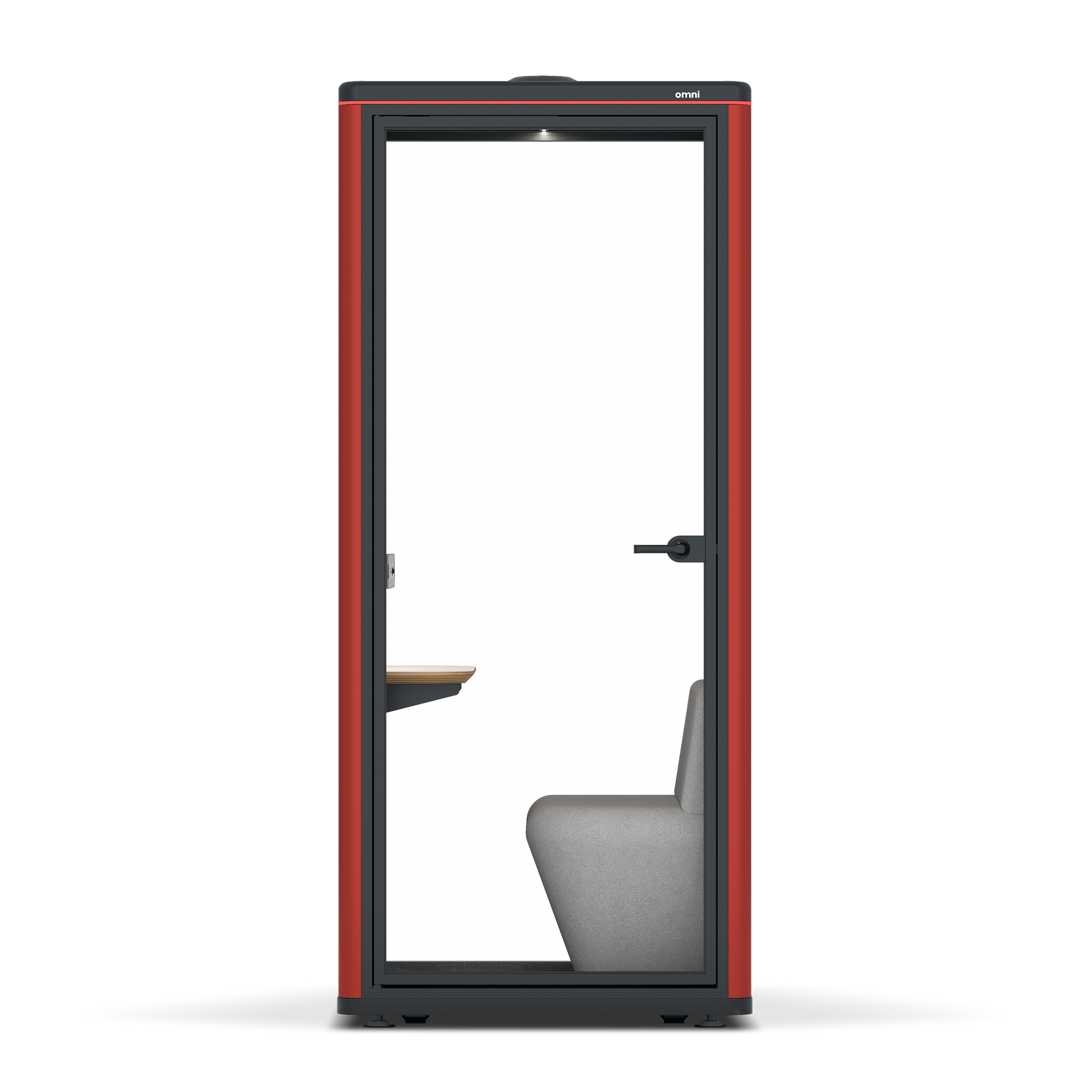 Omni OneCompact Sit-down / RAL Tomato Red / Grey Corrugated