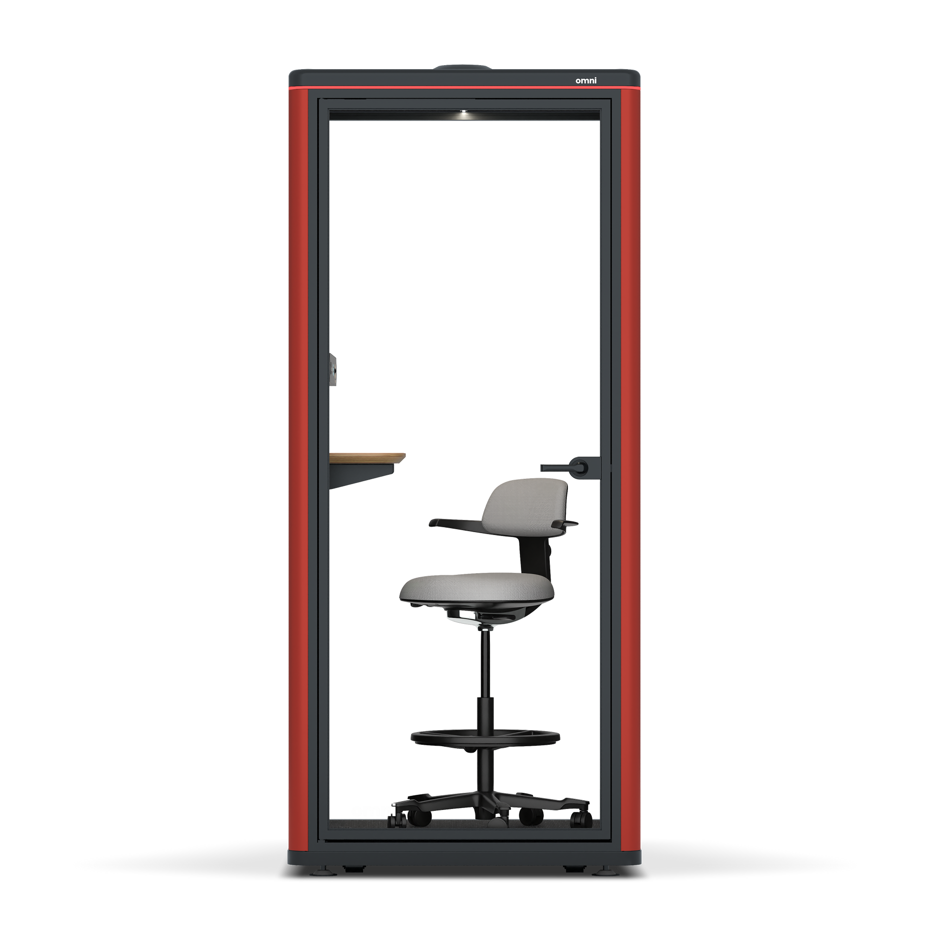 Omni OneStatic Device Shelf / RAL Tomato Red / #a18e7e