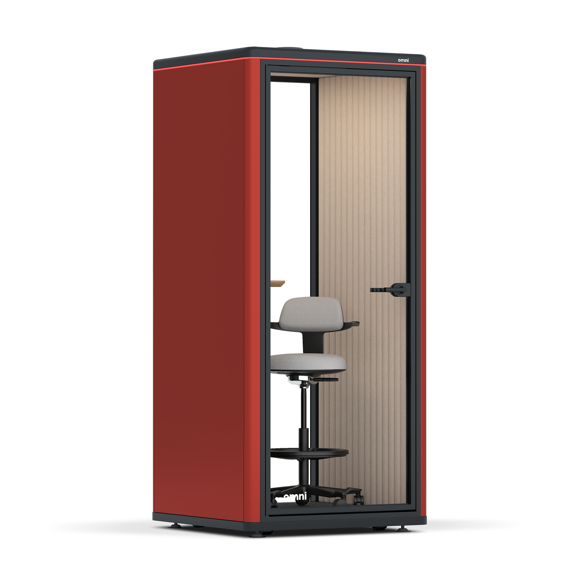 Omni OneStatic Device Shelf / RAL Tomato Red / #a18e7e
