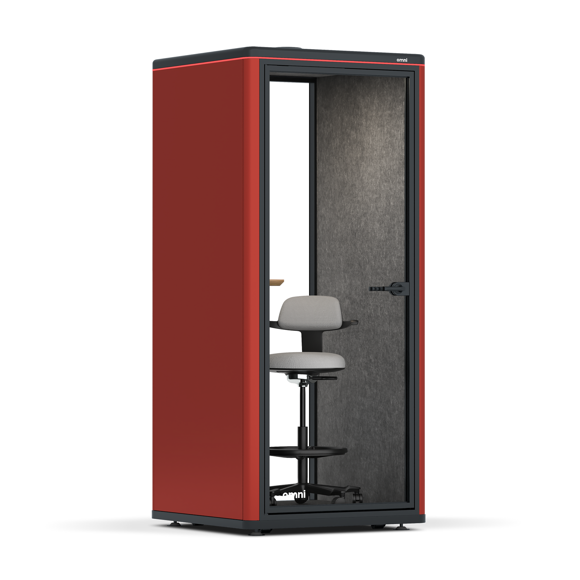 Omni OneStatic Device Shelf / RAL Tomato Red / #615f5d