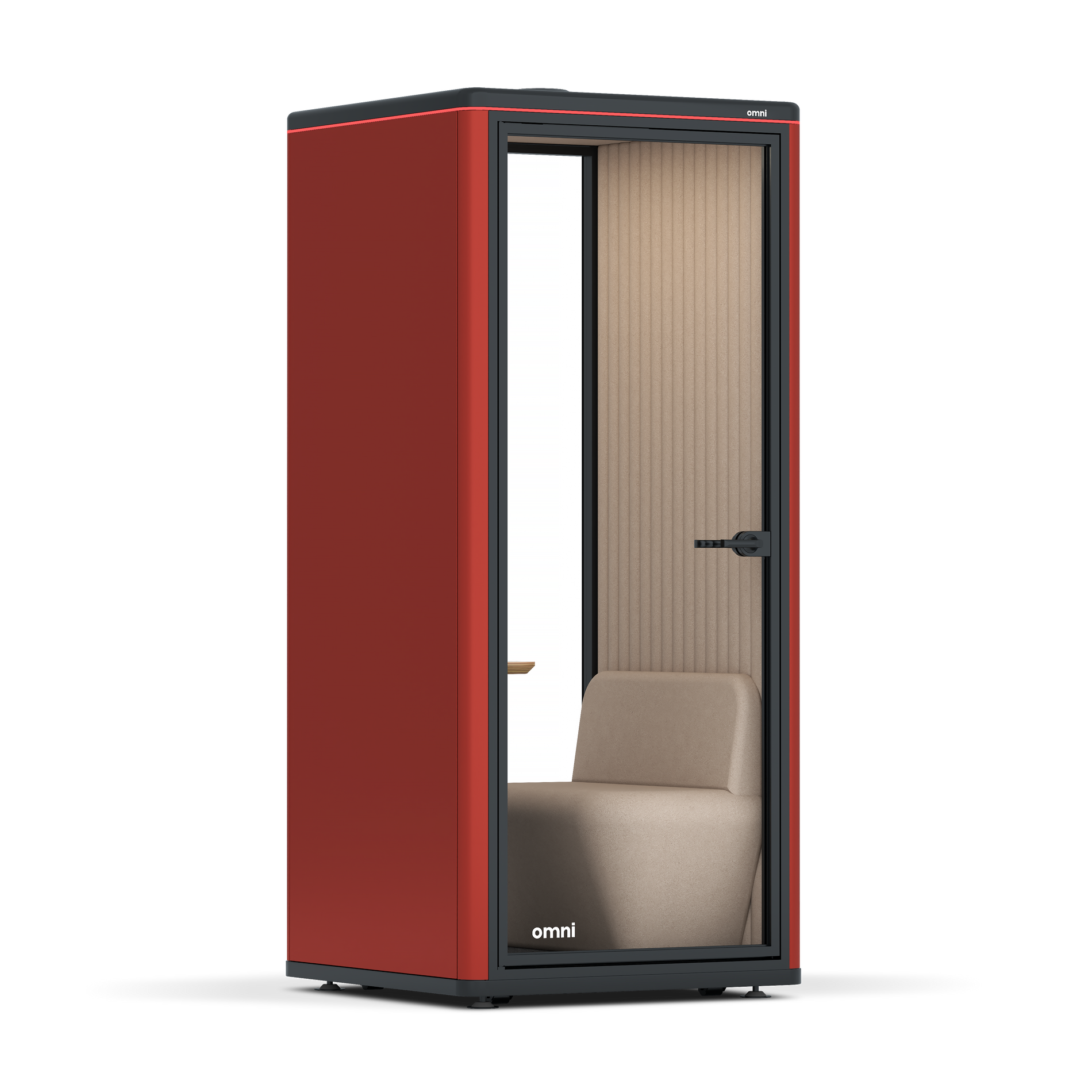 Omni OneCompact Sit-down / RAL Tomato Red / Beige Corrugated