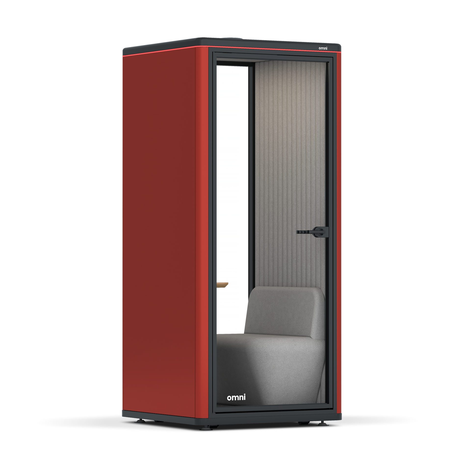 Omni OneCompact Sit-down / RAL Tomato Red / Grey Corrugated