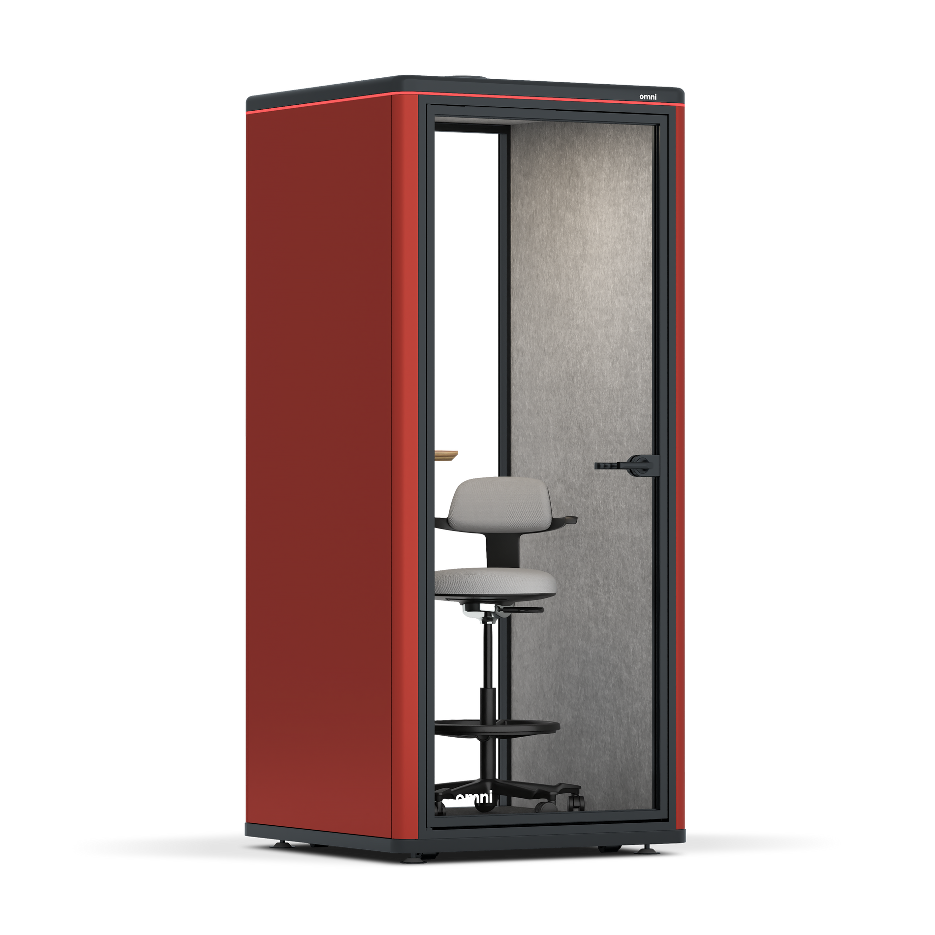 Omni OneStatic Device Shelf / RAL Tomato Red / #6d6c69
