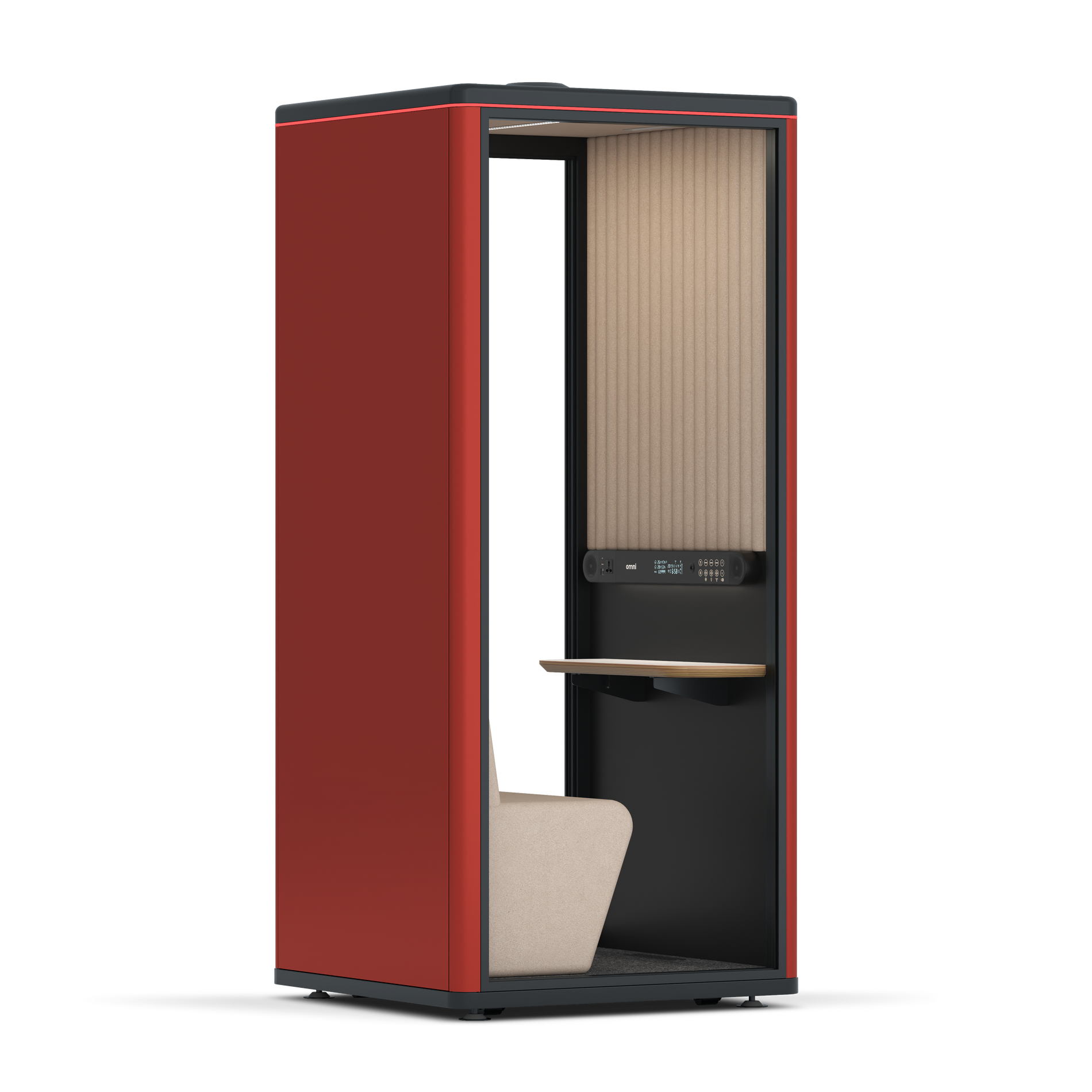 Omni OneCompact Sit-down / RAL Tomato Red / Beige Corrugated