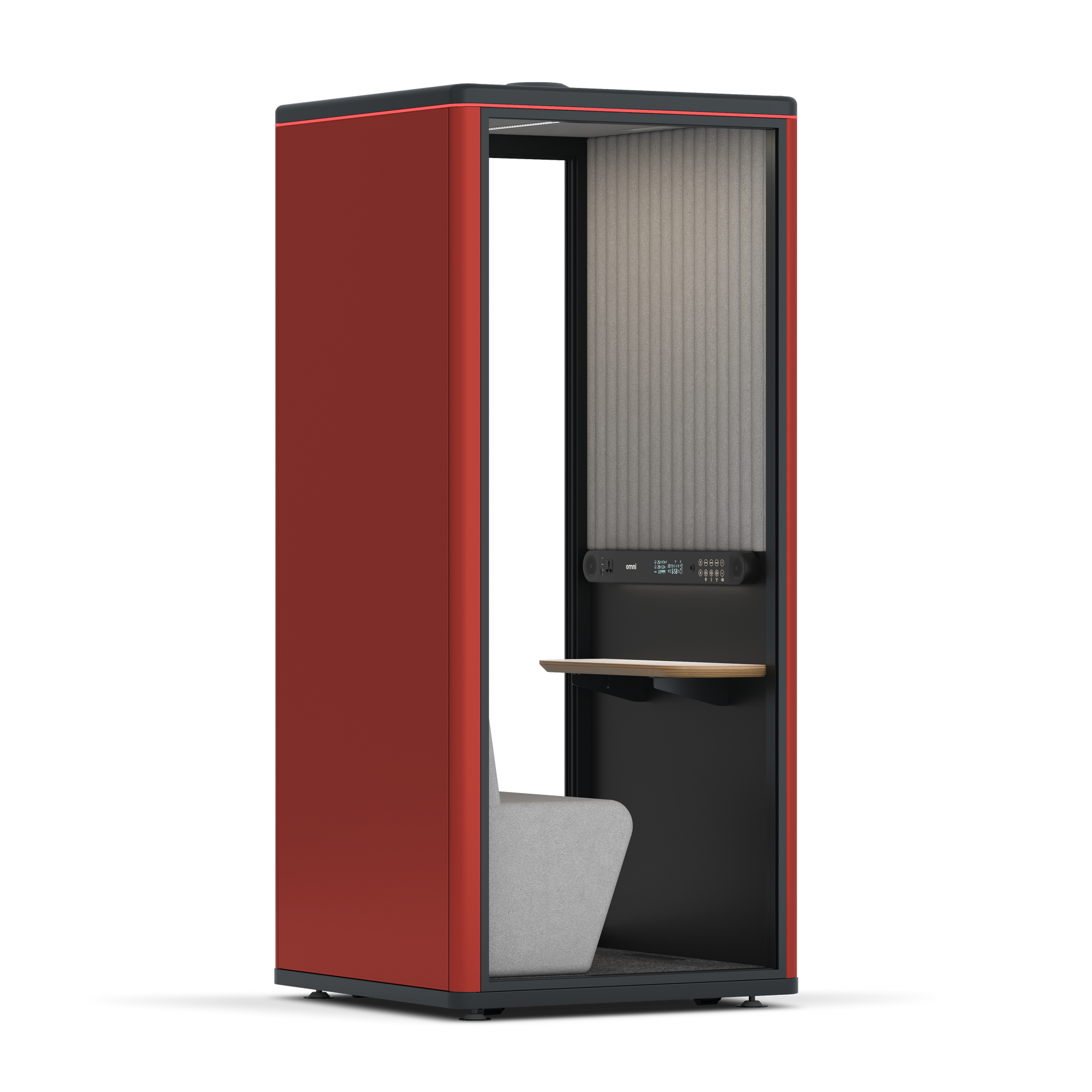 Omni OneCompact Sit-down / RAL Tomato Red / Grey Corrugated