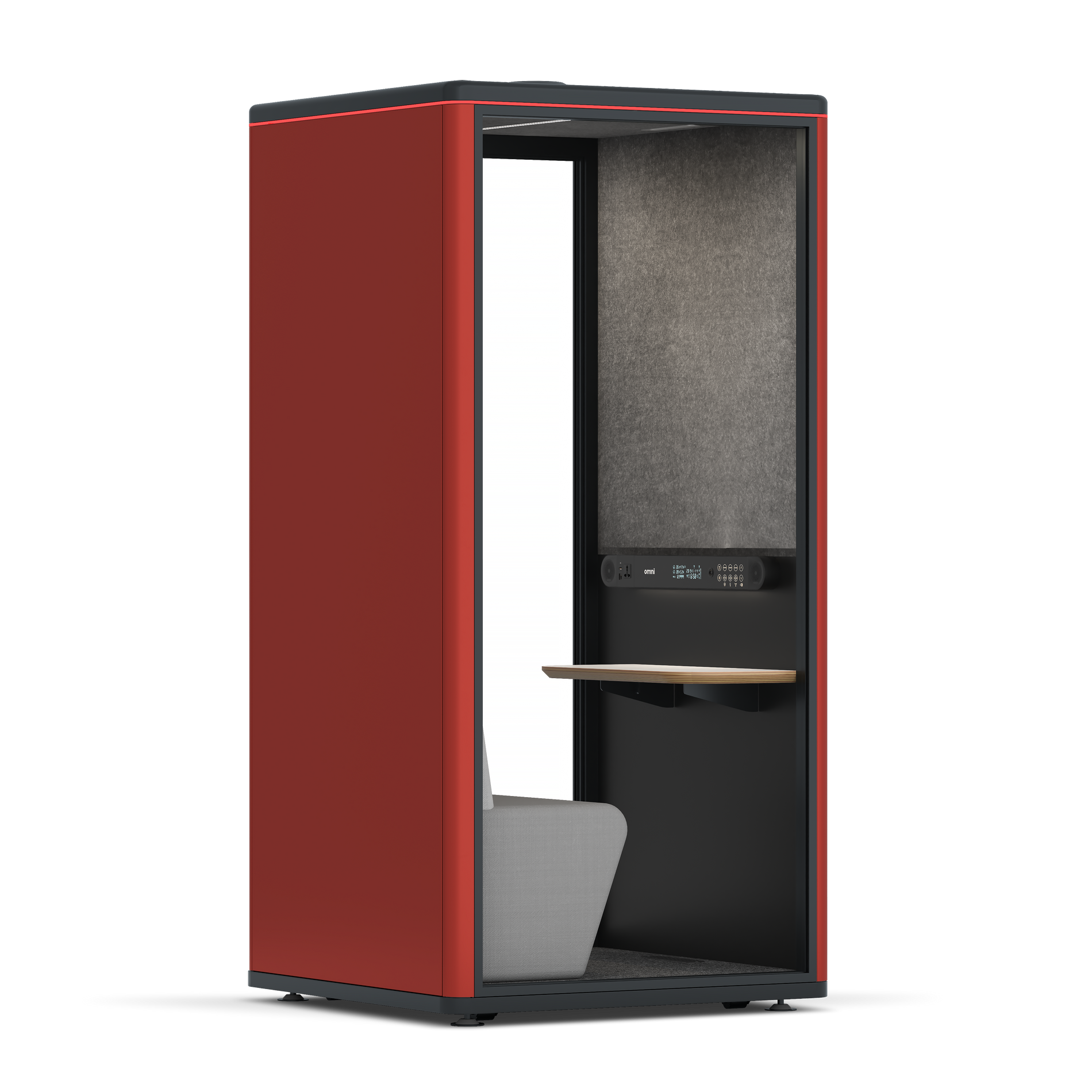 Omni One PlusPlus Sit-down / RAL Tomato Red / Dark Grey Pet Board