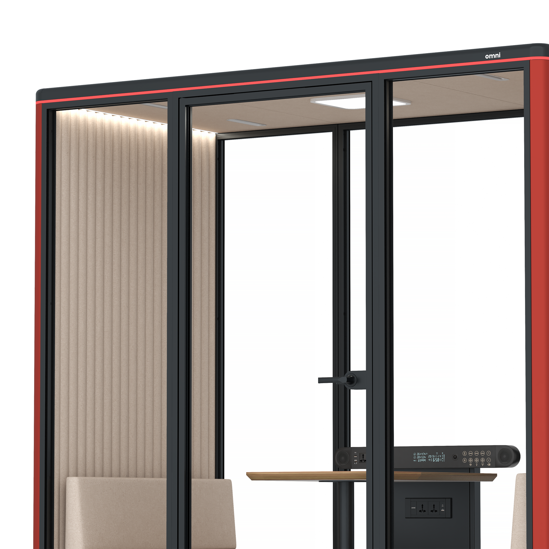 Omni DemiTable / RAL Tomato Red / #a18e7e