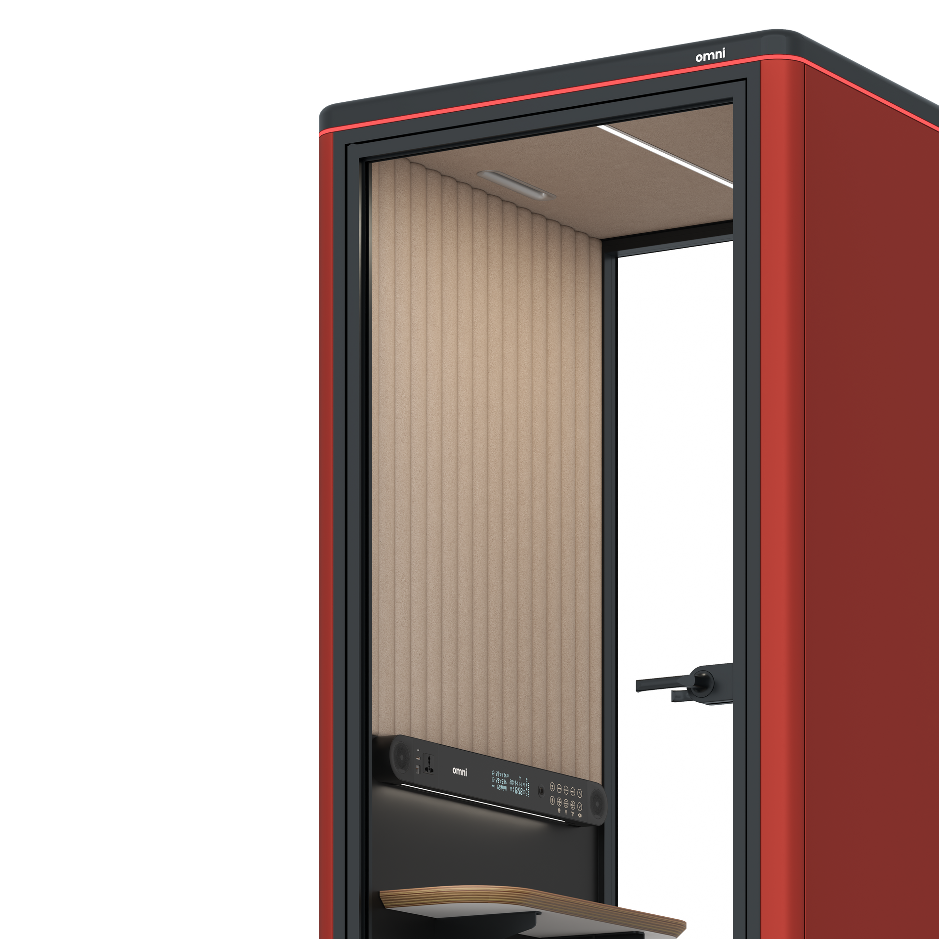 Omni OneCompact Sit-down / RAL Tomato Red / Beige Corrugated