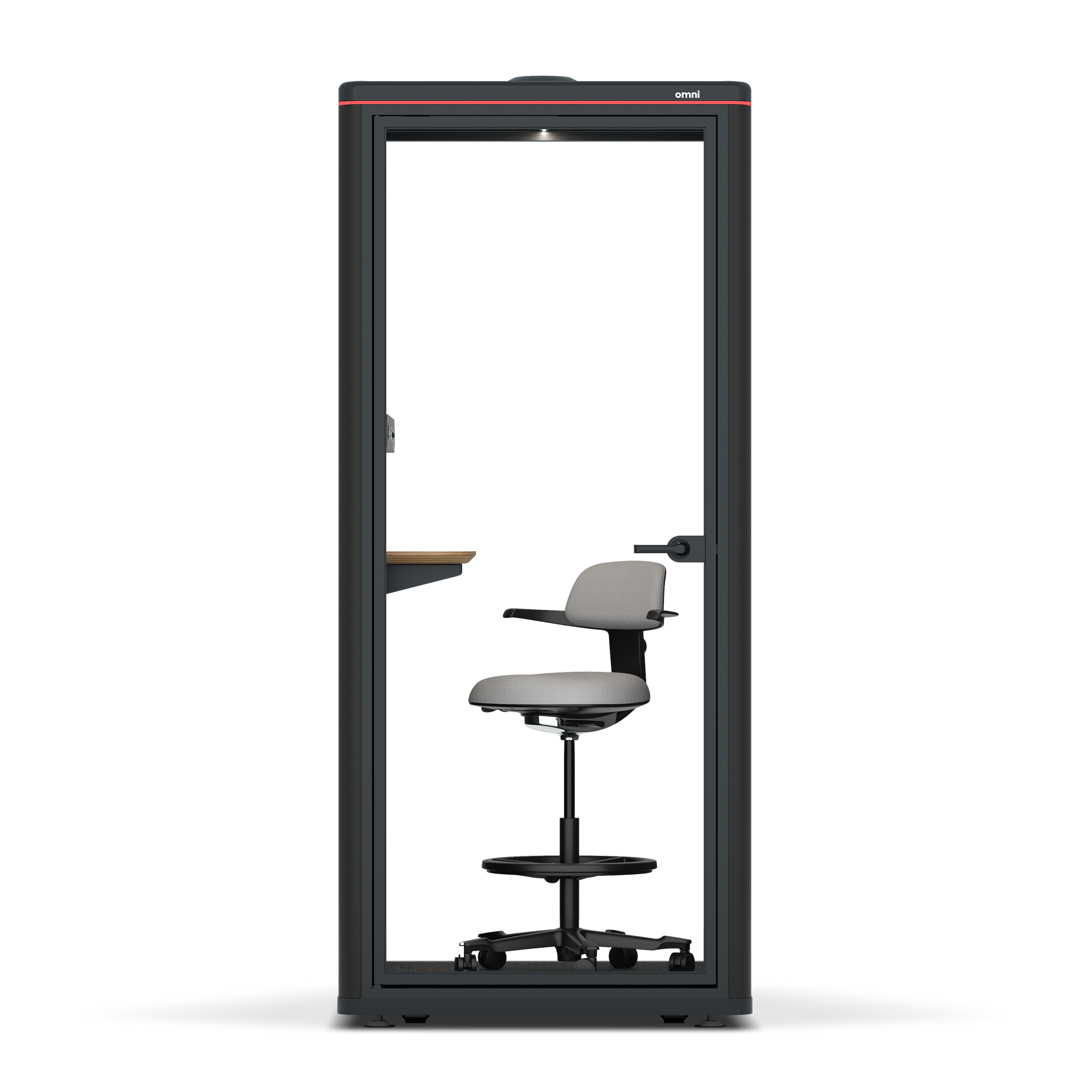 Omni One PlusStatic Device Shelf / RAL Black / Grey Corrugated