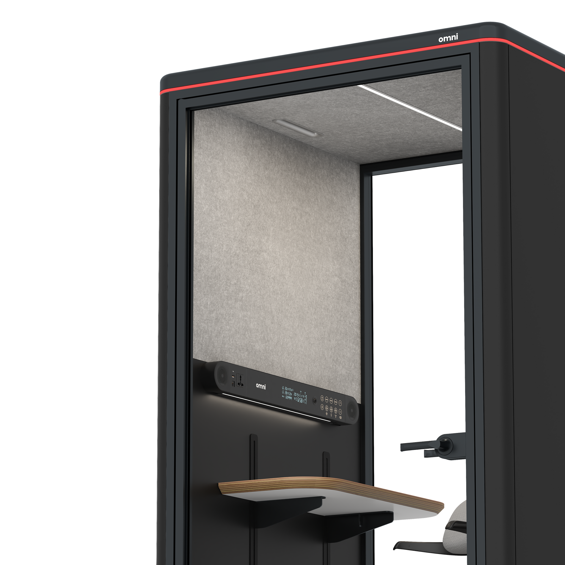 Omni One PlusAdjustable Device Shelf / RAL Black / Light Grey Pet Board