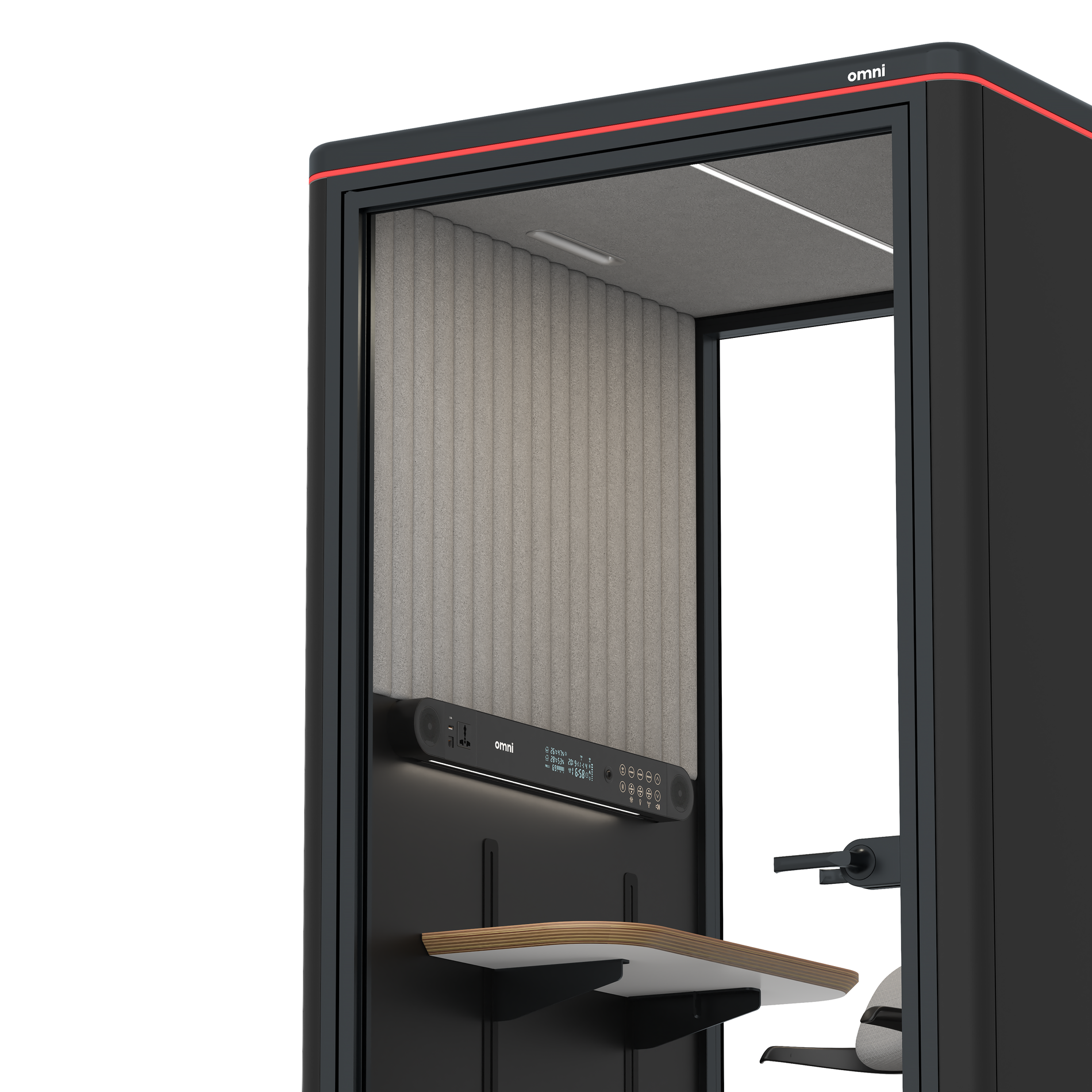 Omni One PlusAdjustable Device Shelf / RAL Black / Grey Corrugated