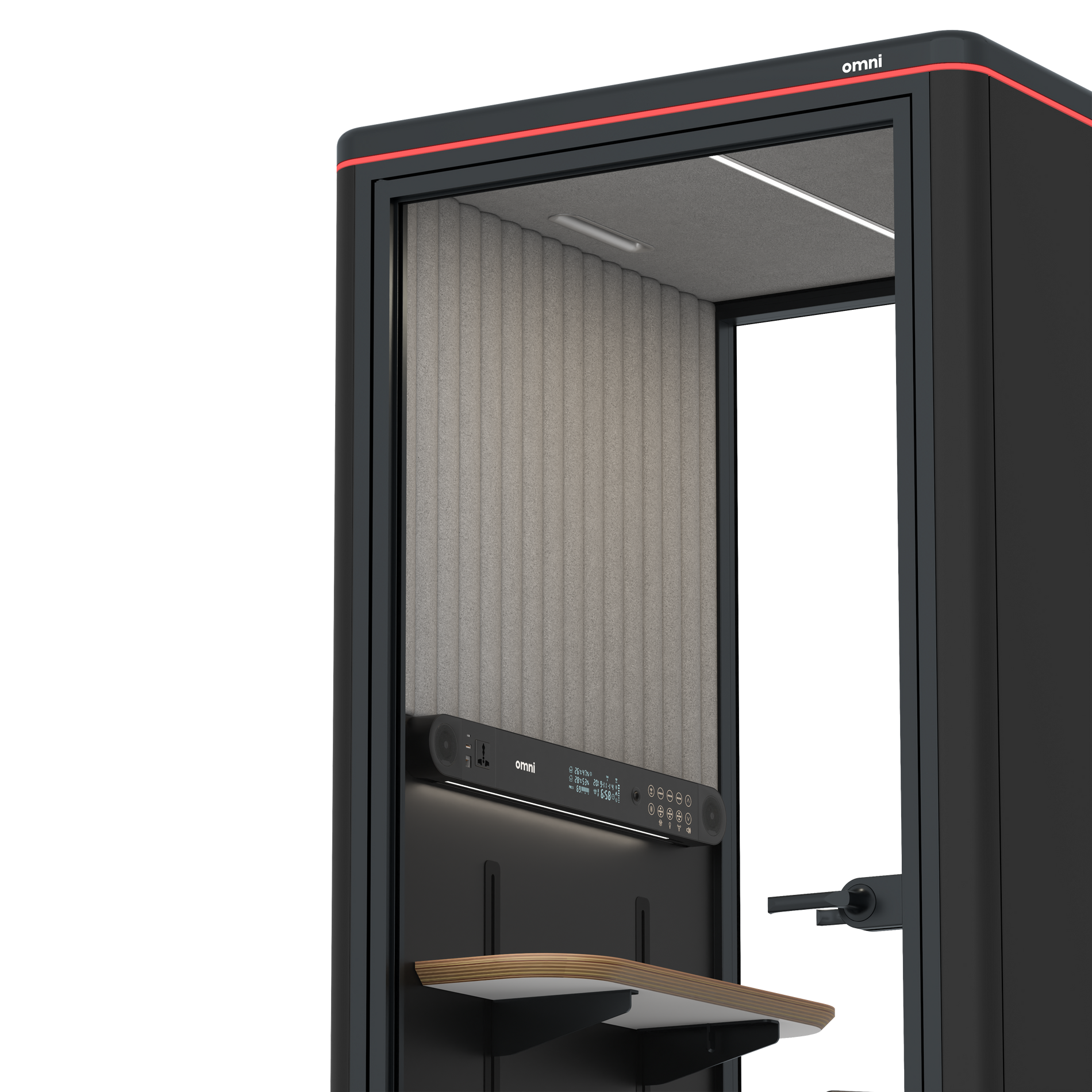 Omni OneAdjustable Device Shelf / RAL Black / Grey Corrugated