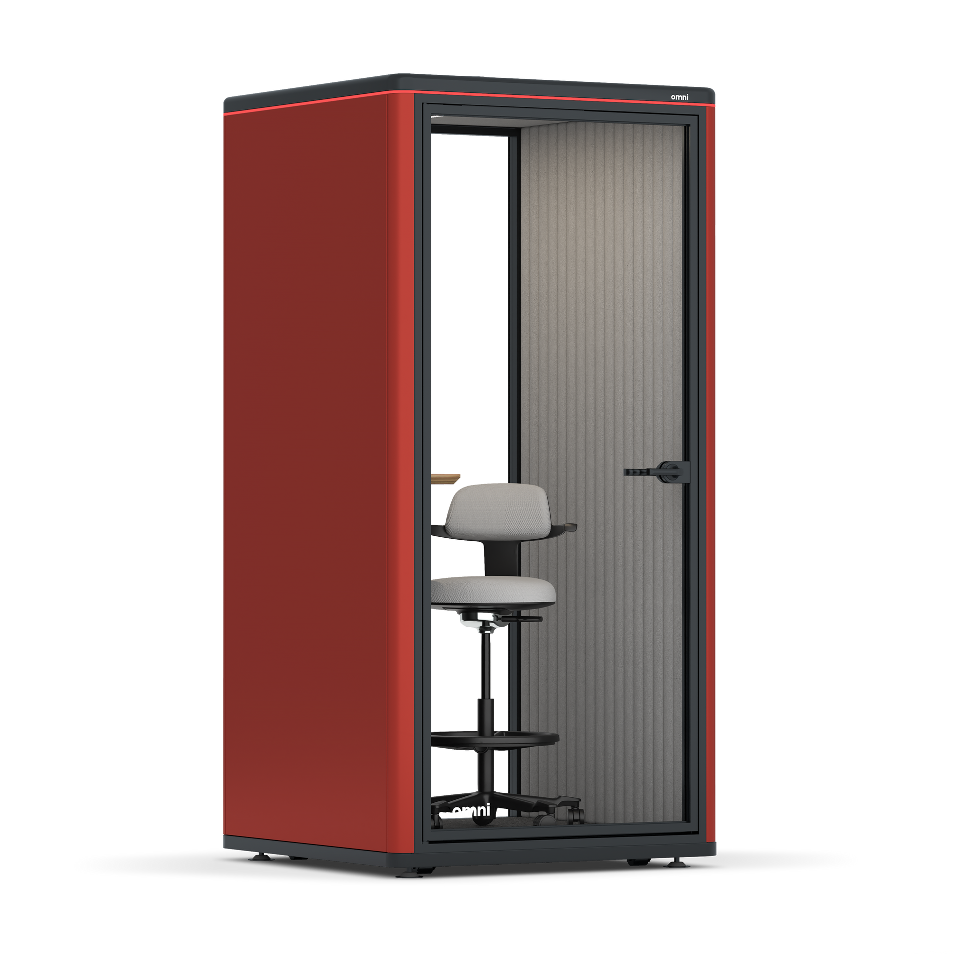 Omni One PlusAdjustable Device Shelf / RAL Tomato Red / #6d6c69
