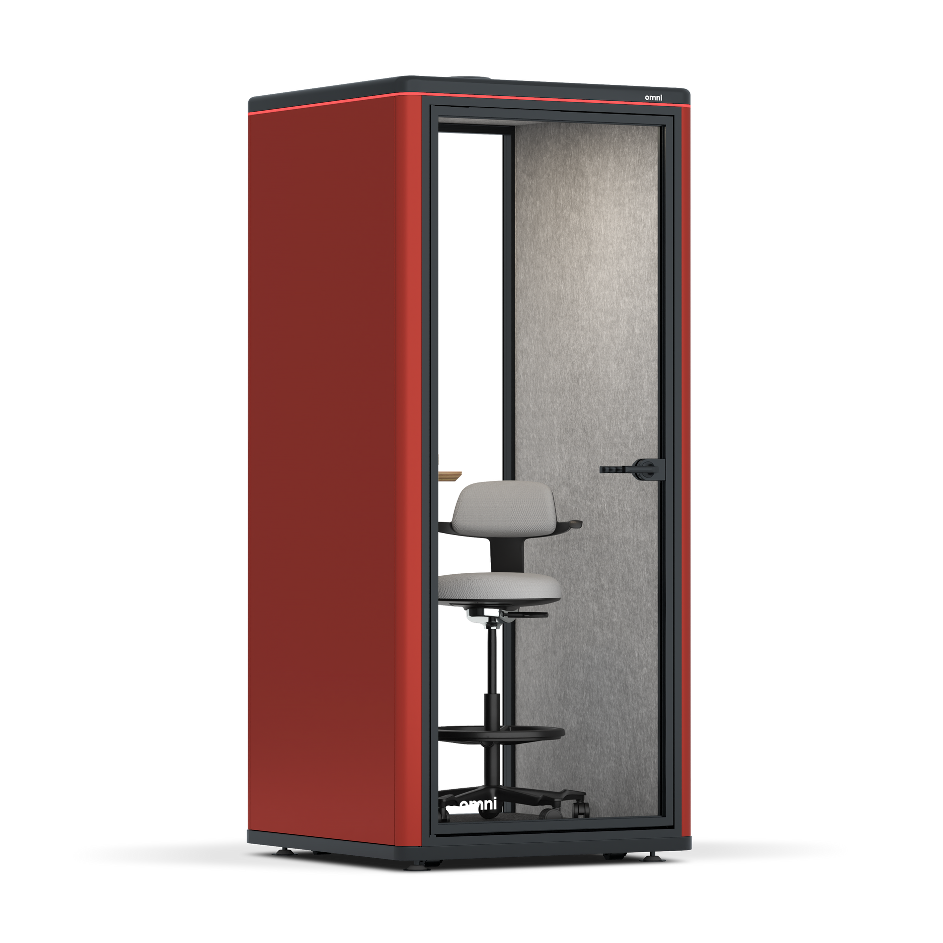 Omni OneAdjustable Device Shelf / RAL Tomato Red / #6d6c69