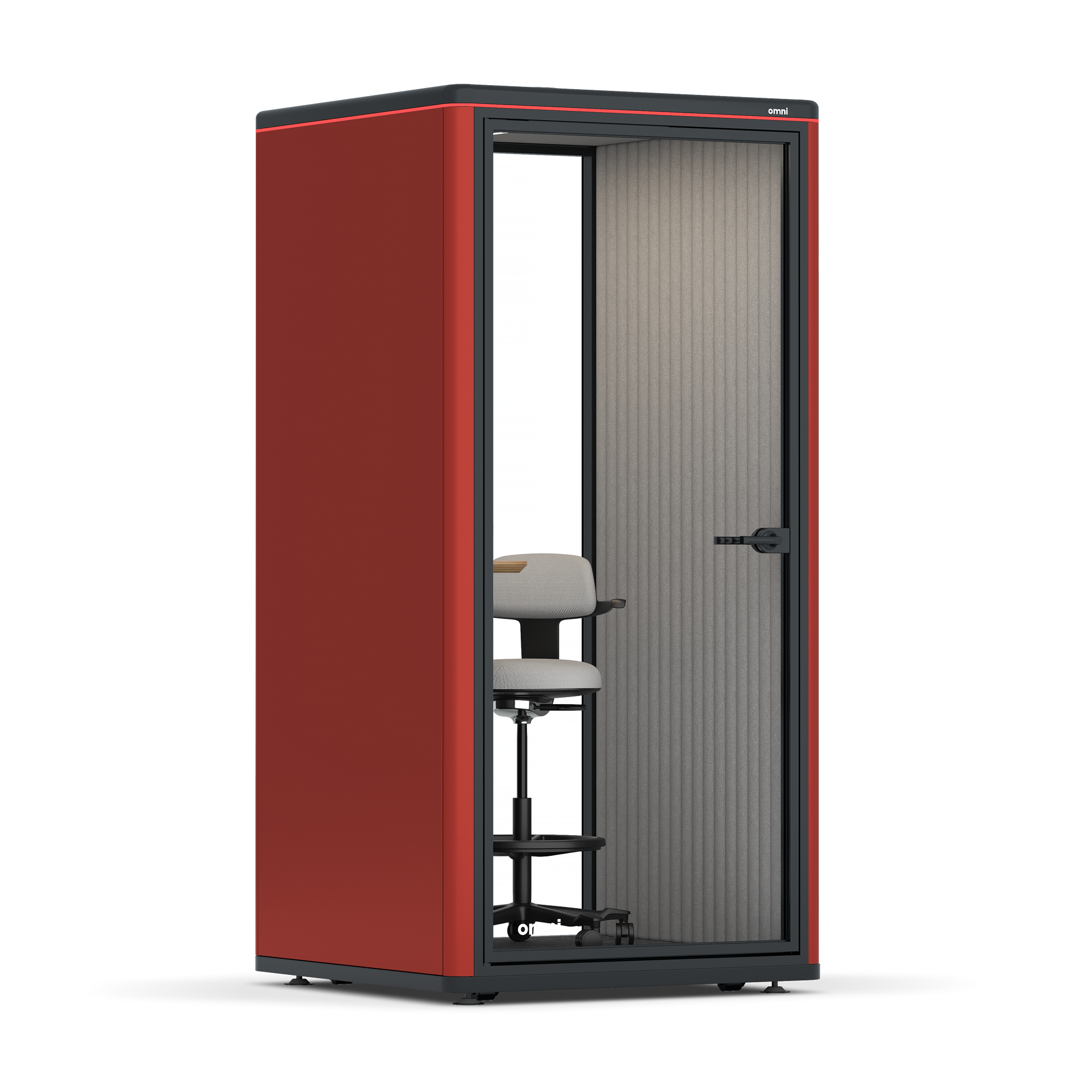 Omni One PlusStatic Device Shelf / RAL Tomato Red / Grey Corrugated