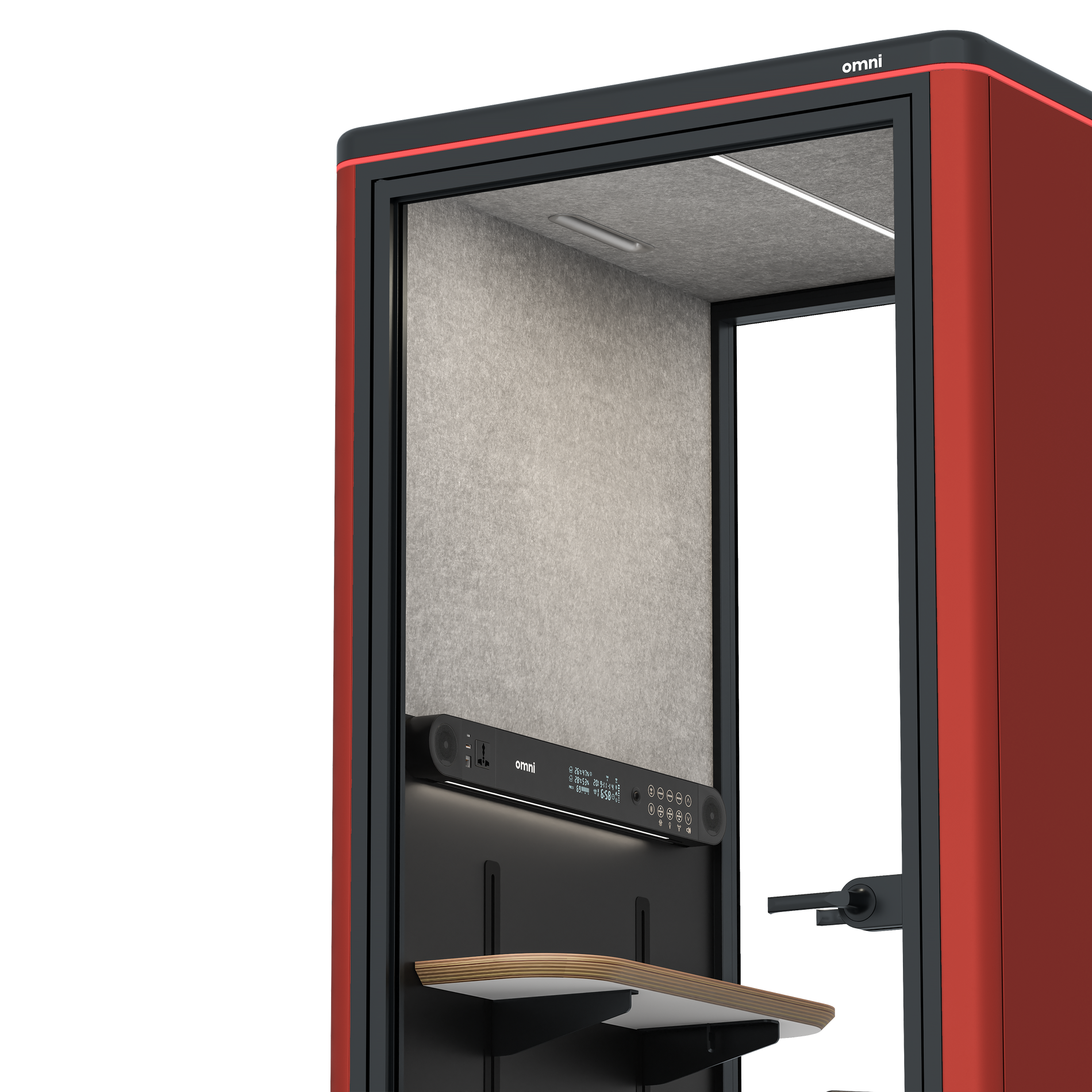 Omni OneAdjustable Device Shelf / RAL Tomato Red / #6d6c69