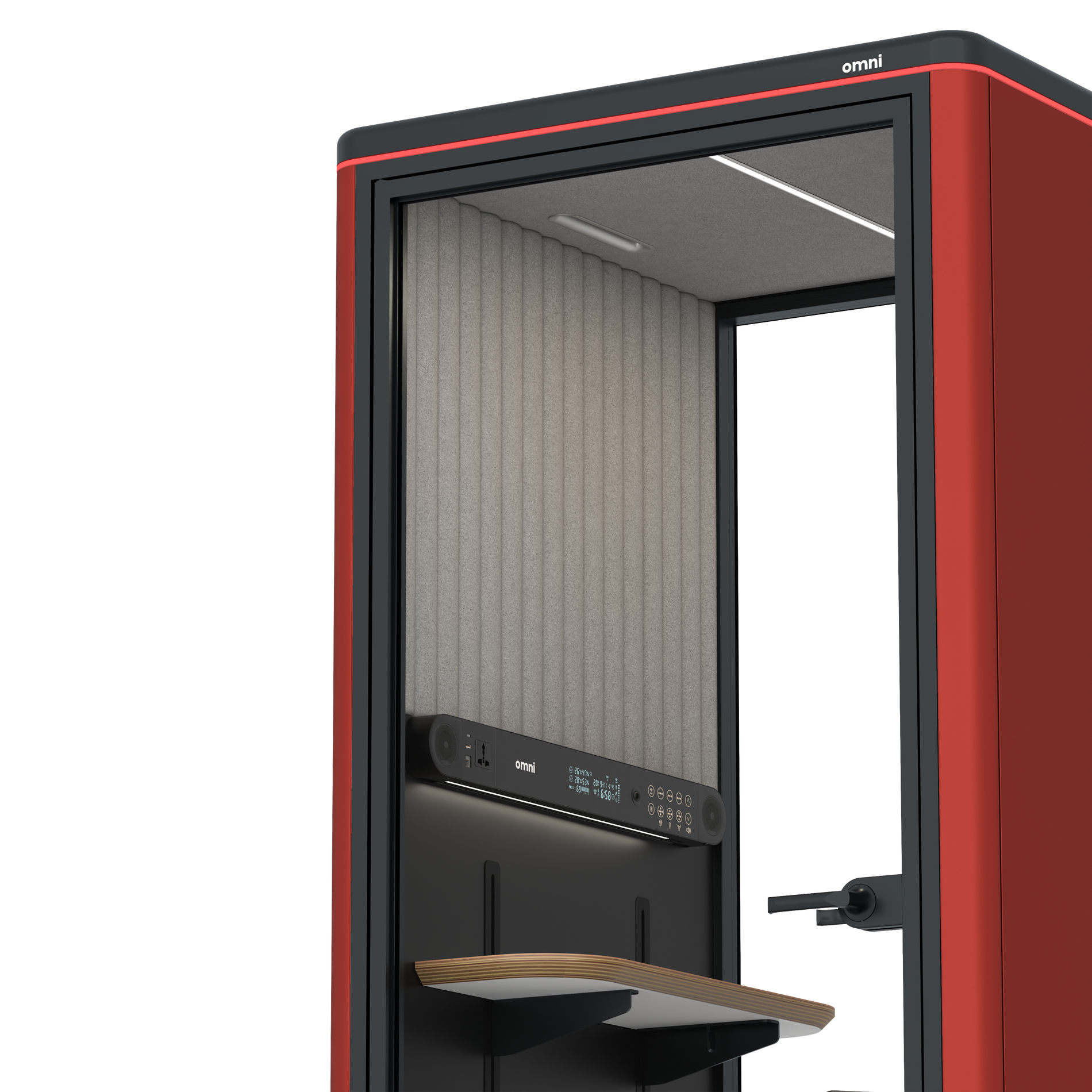 Omni OneAdjustable Device Shelf / RAL Tomato Red / #a49f98