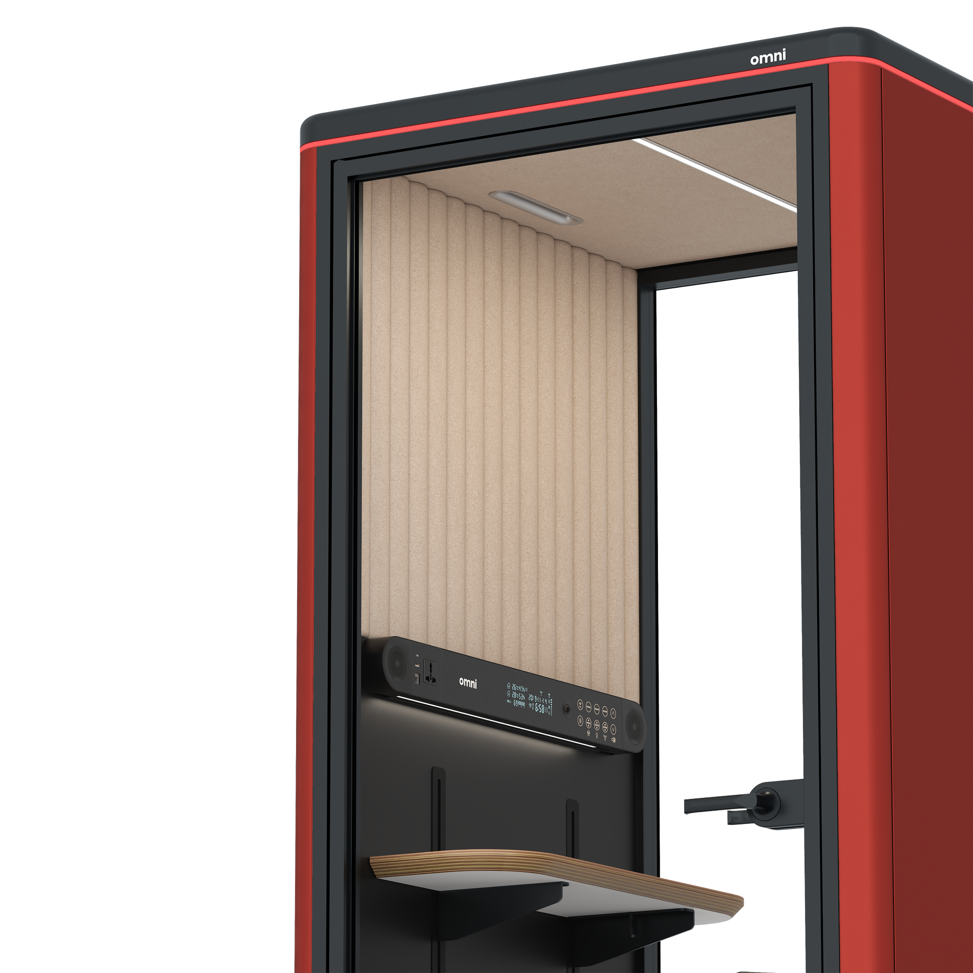 Omni OneAdjustable Device Shelf / RAL Tomato Red / #a18e7e