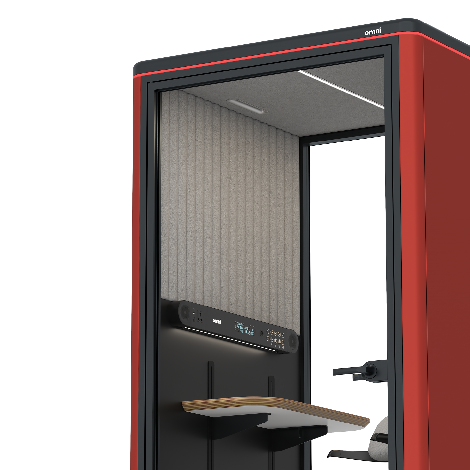 Omni One PlusAdjustable Device Shelf / RAL Tomato Red / #6d6c69