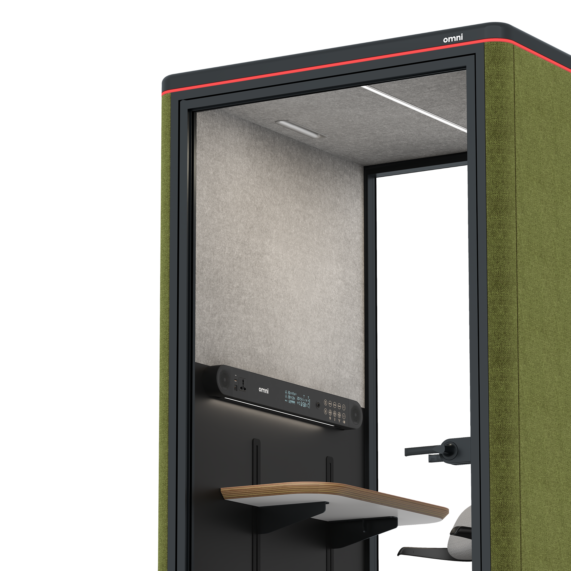 Omni One PlusAdjustable Device Shelf / Gabriel Medley Meadow Green / #a49f98